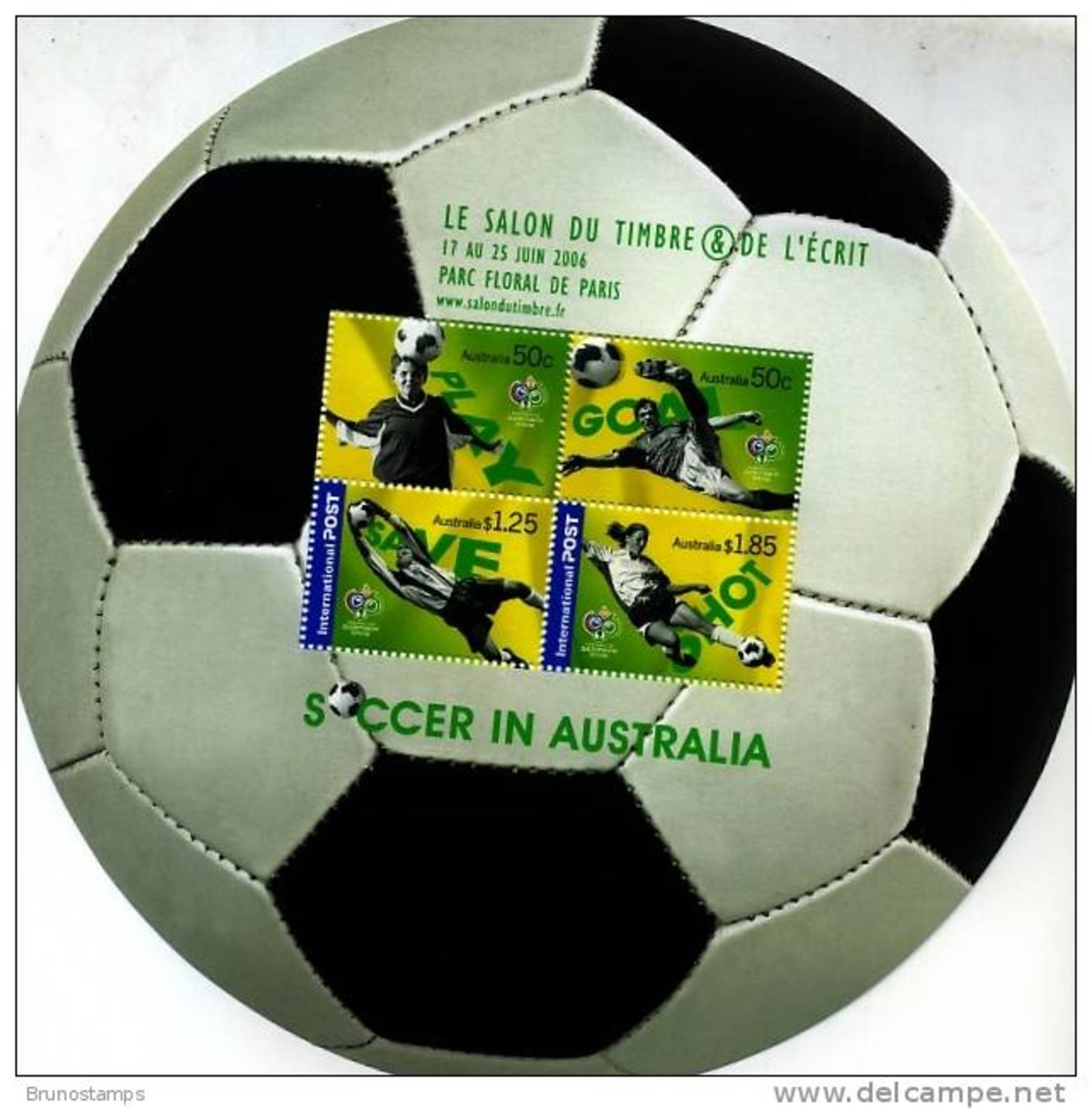 AUSTRALIA - 2006  SOCCER IN AUSTRALIA  MS  OVERPRINTED LE SALON DU TIMBRE MINT NH - Blocchi & Foglietti