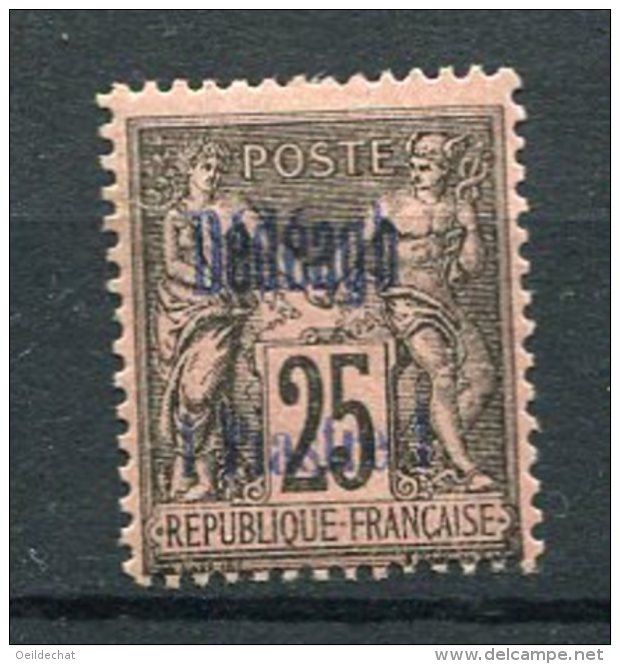 4955  DEDEAGH   N°  6*     1pi S. 25c Noir Sur Rose (bleu)  Timbre De France  Surchargé   TB - Ungebraucht