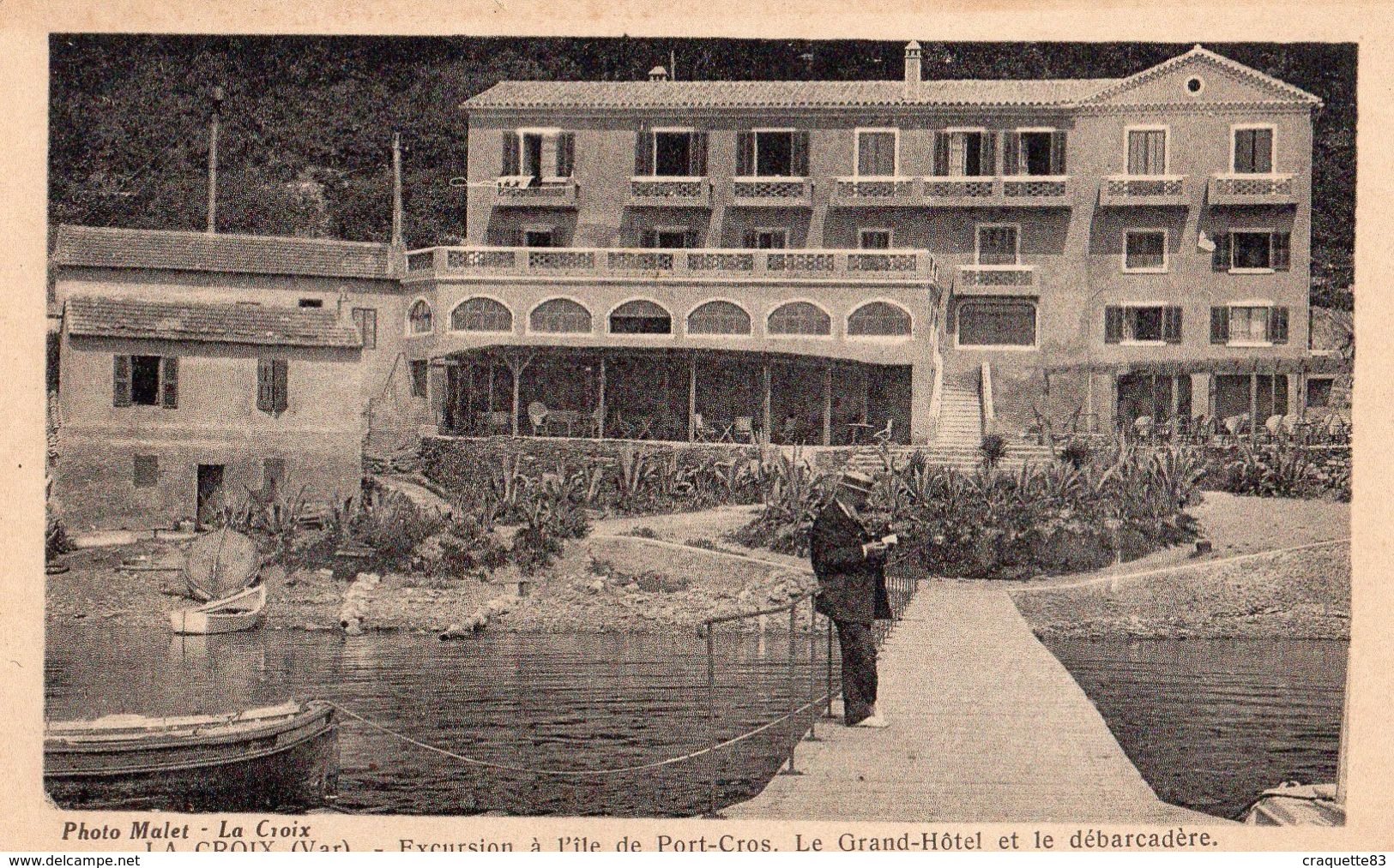 LA CROIX - EXCURSION A L'ILE DE PORT-CROS-LE GRAND HOTEL ET LE DEBARCADERE   CARTE ANIMEE - Autres & Non Classés