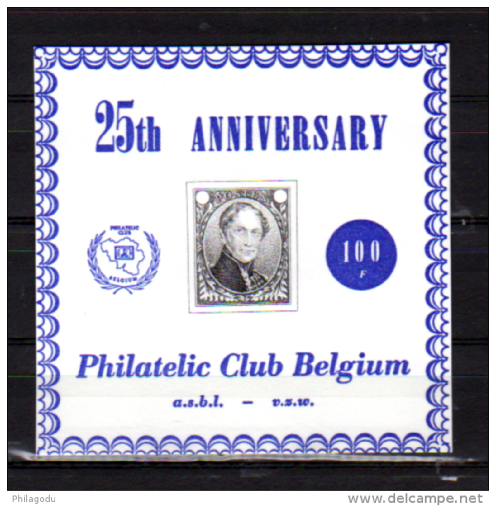 25 Ans Du Philatelic Club De Belgique, E 130**, Cote 25 €, - Erinnophilia [E]