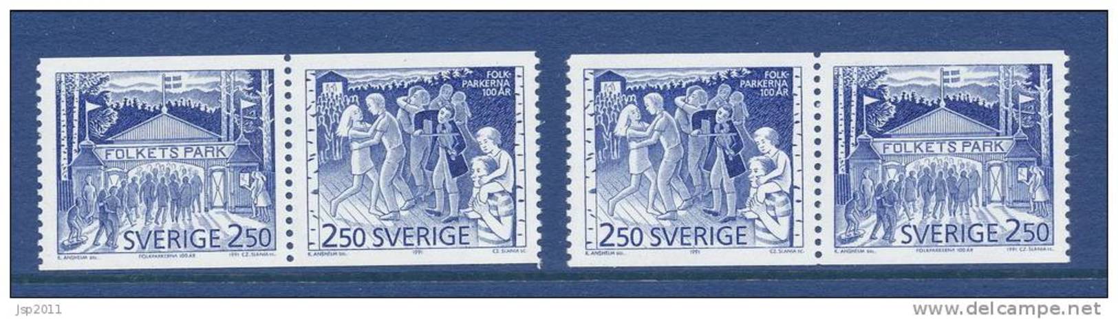 Sweden 1991 Facit # 1689-1690. Amusement Parks 100 Years. SX1 And SX2, MNH (**) - Nuevos