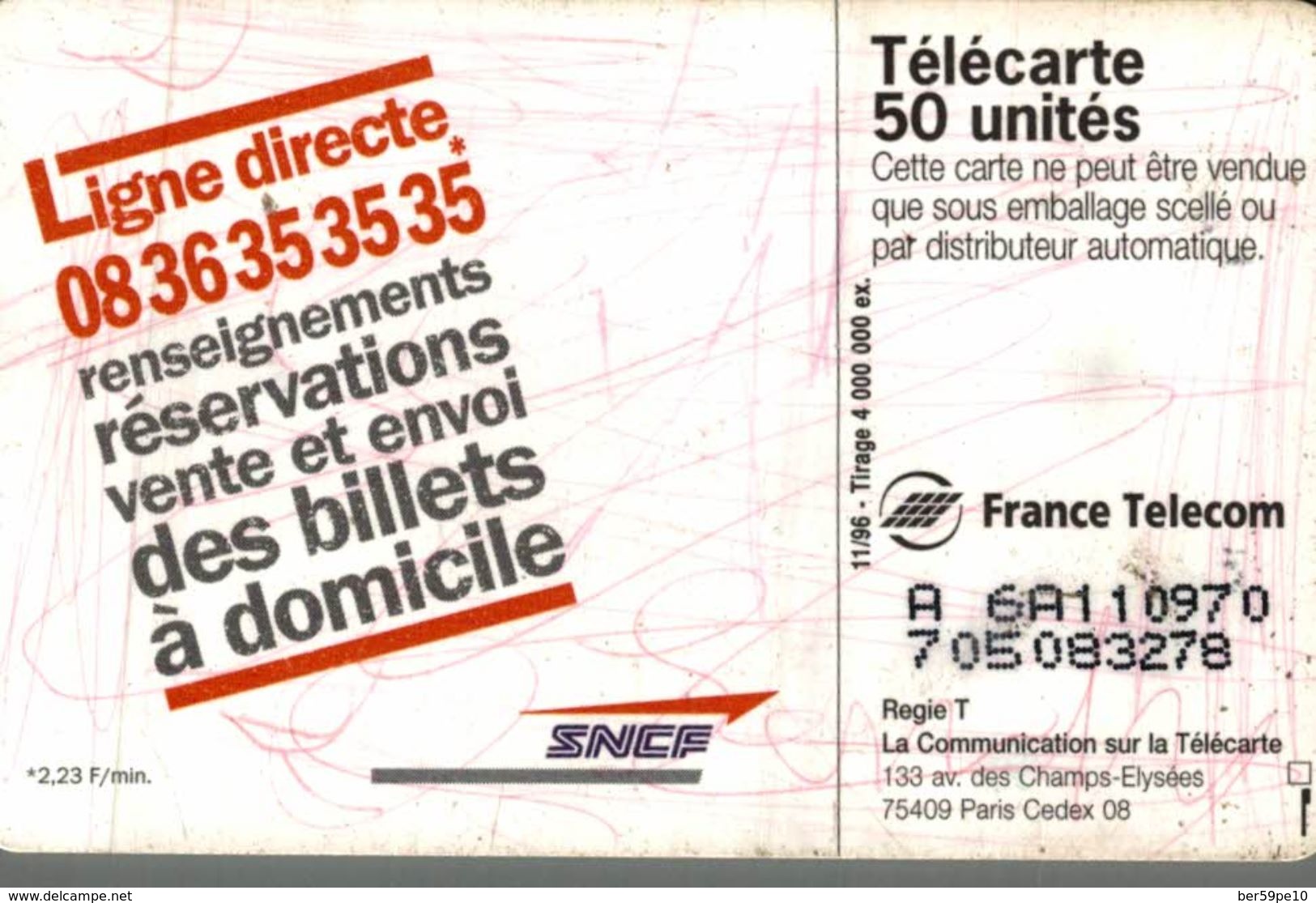 TELECARTE 50 UNITES UNE NOUVELLE LIGNE SNCF - Telefoon