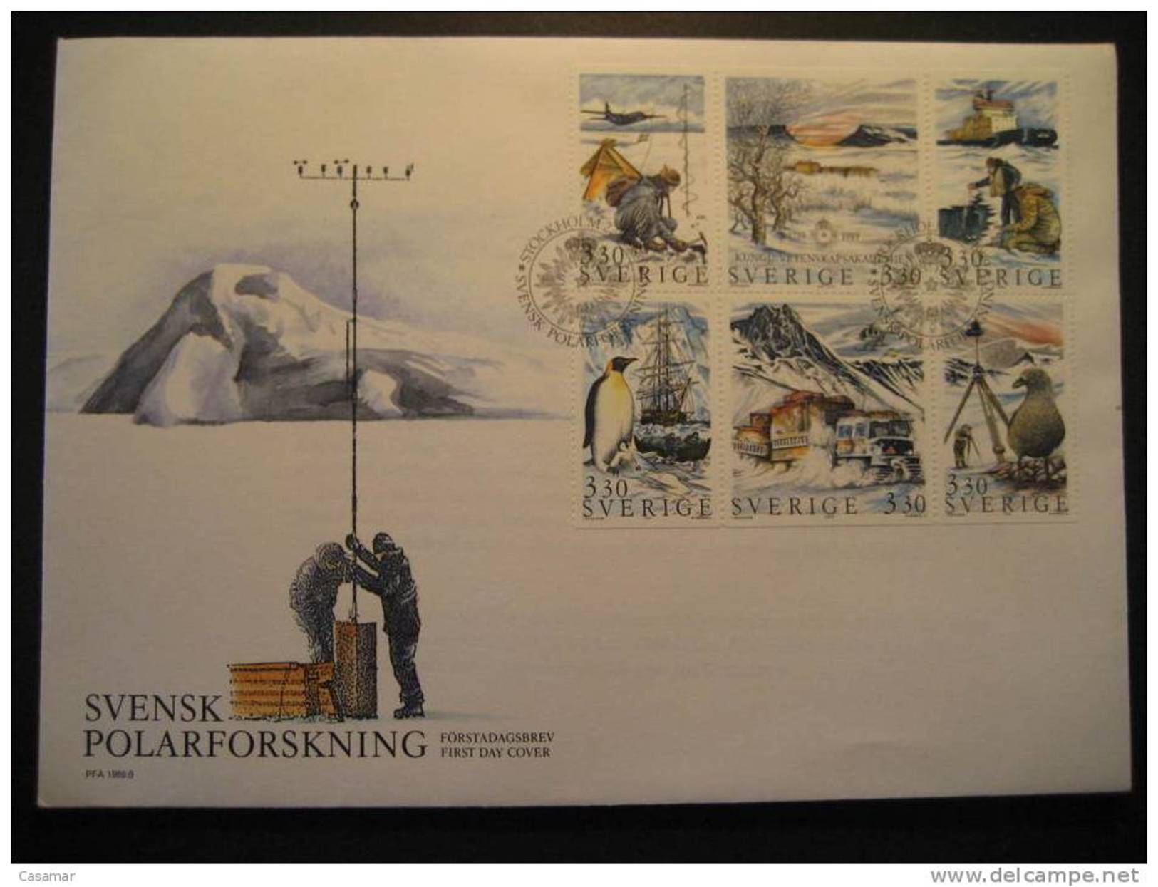 SWEDEN 1989 Svensk Polarforskning Penguin Pinguins Pingouin Antarctic Antarctique Antarctica Meteoloroly Cover - Otros & Sin Clasificación