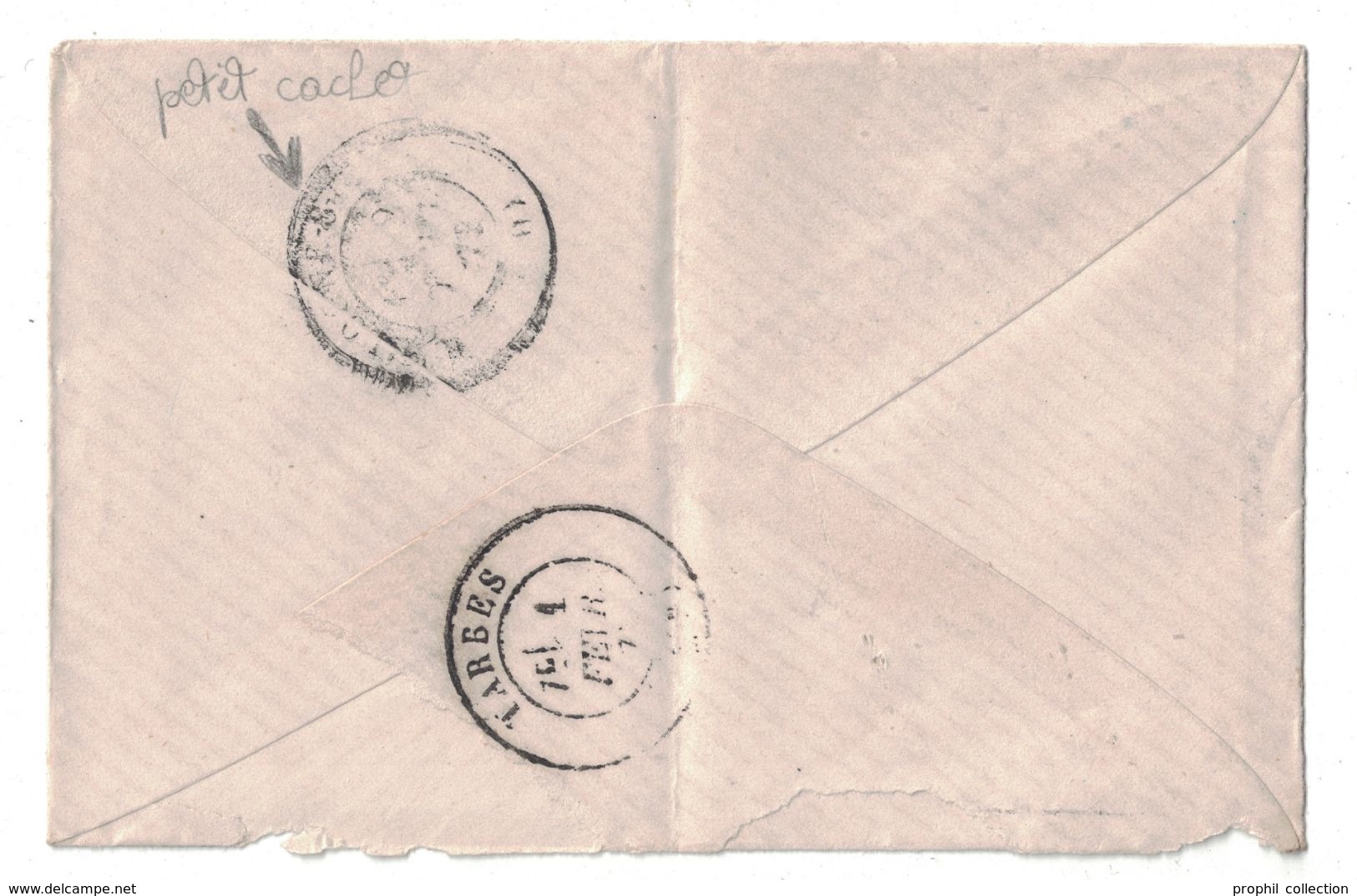 1873 - PETIT CAD TYPE 16 T16 De MAUBOURGUET (PYRENÉES) SUR ENVELOPPE AFFRANCHIE CERES (VARIÉTÉ) OBL. GC 2273 - 1849-1876: Periodo Classico