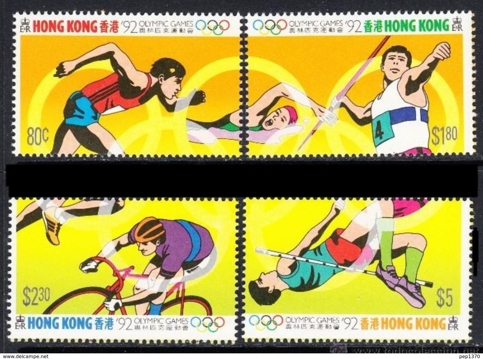 HONG KONG 1992 - OLYMPICS BARCELONA 92 - YVERT Nº 679/82 - MICHEL 645-648 - SCOTT 624-627 - Springreiten