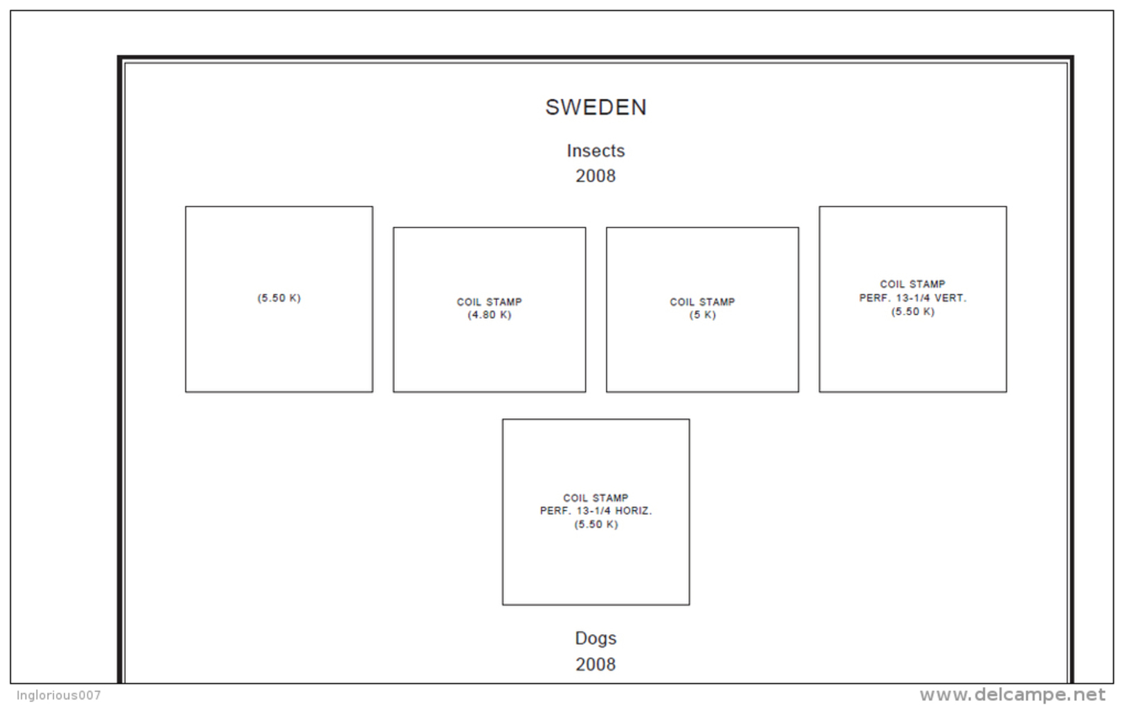 SWEDEN STAMP ALBUM PAGES 1855-2011 (273 pages)