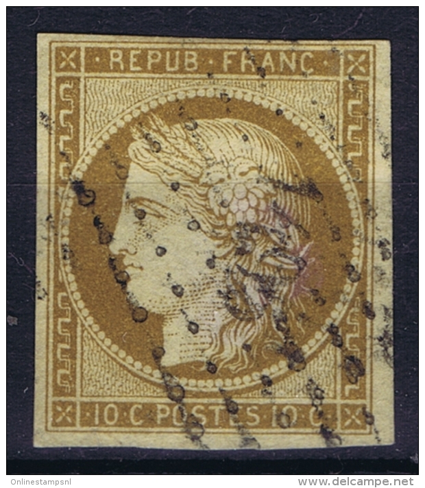 France: Yv Nr 1 A Obl./Gestempelt/used  PC 1495 Le Havre - 1849-1850 Ceres