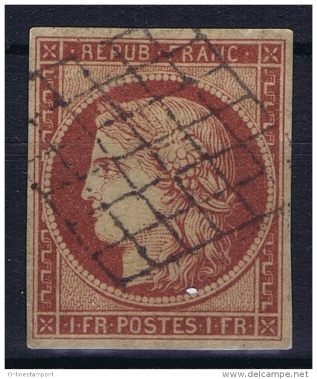 France: Yv Nr 6 B Obl./Gestempelt/used   Grille - 1849-1850 Ceres