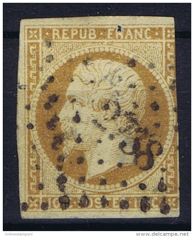 France: Yv Nr 9 A Obl./Gestempelt/used  PC 2738 Rouan  Trou D'épingle Pin Hole - 1852 Luis-Napoléon