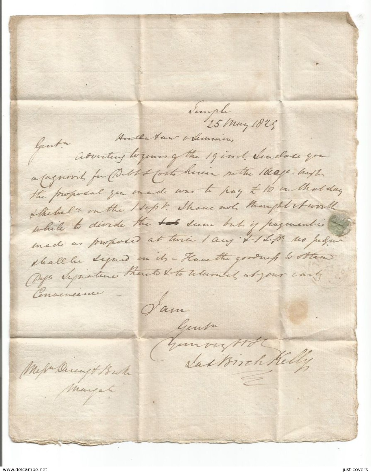 Great Britain Stampless Letter  Margate May 25 1829 - ...-1840 Prephilately