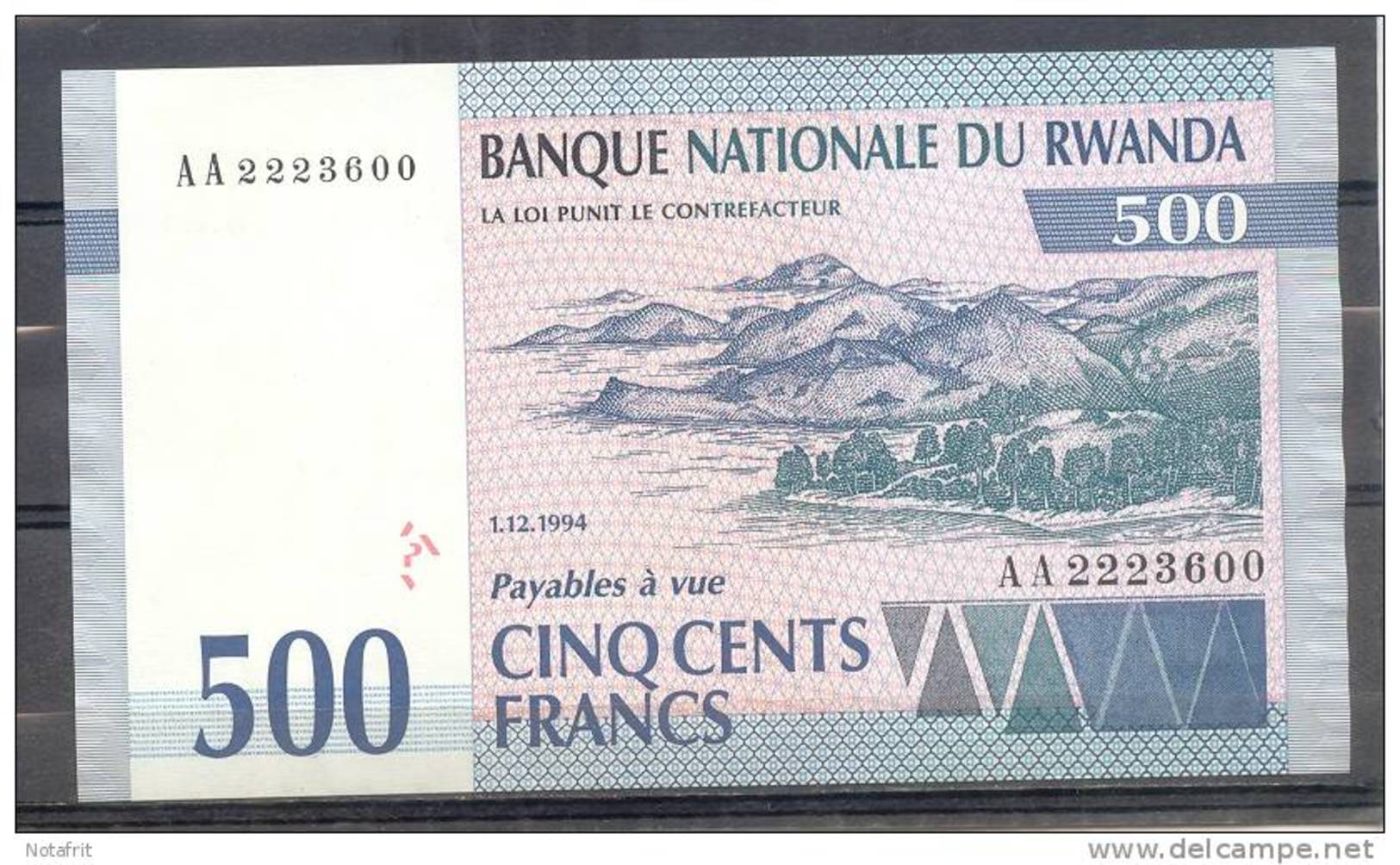 Rwanda 500 Fr 1994 Unc - Ruanda