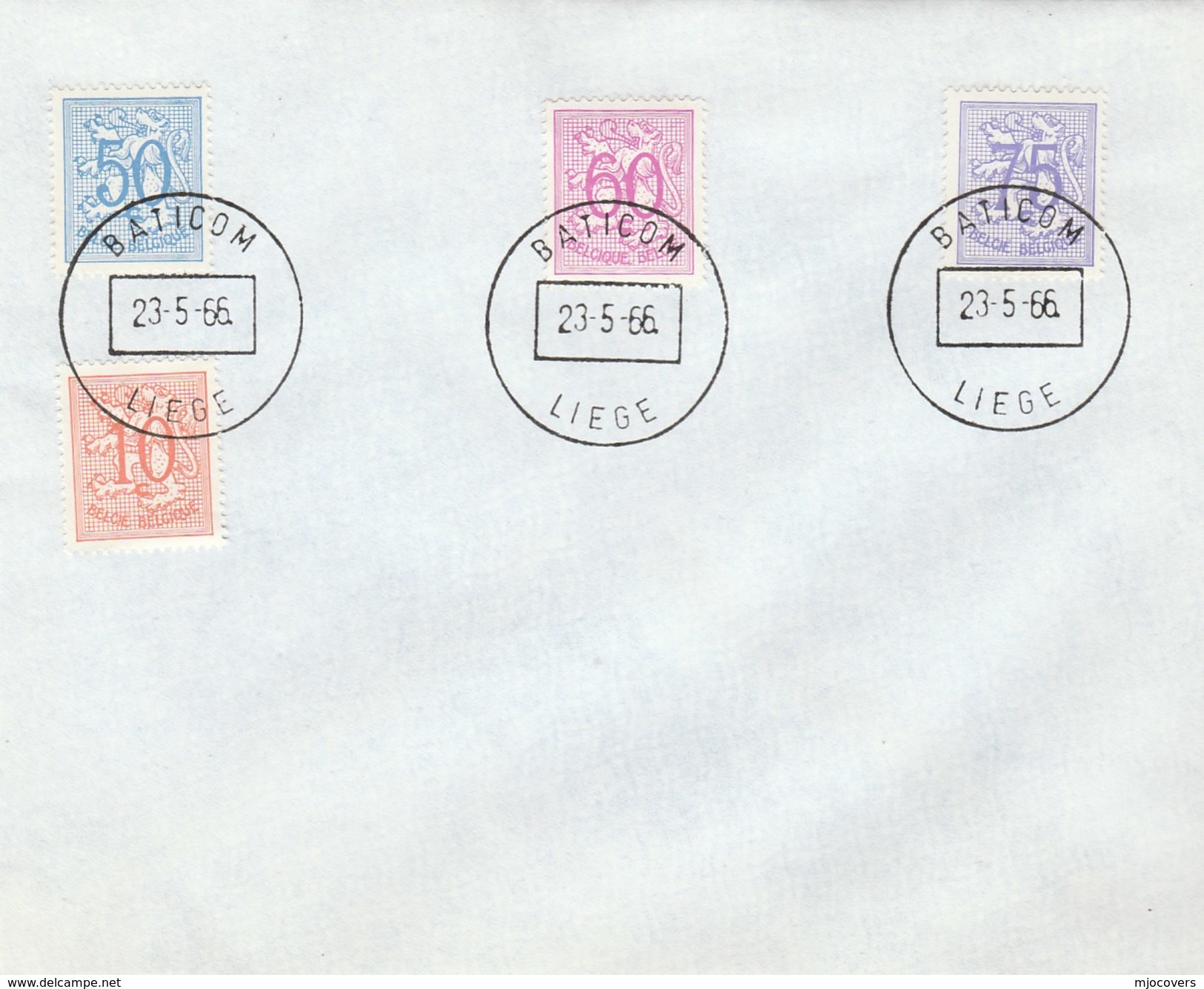 1966 BELGIUM COVER EVENT Pmk BATICOM LIEGE,  Stamps - Covers & Documents