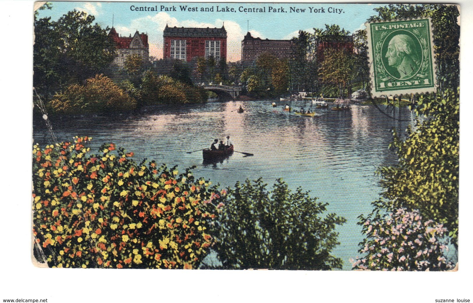 CPA -   Central Park West And Lake, Central Park, New York  City. - Central Park