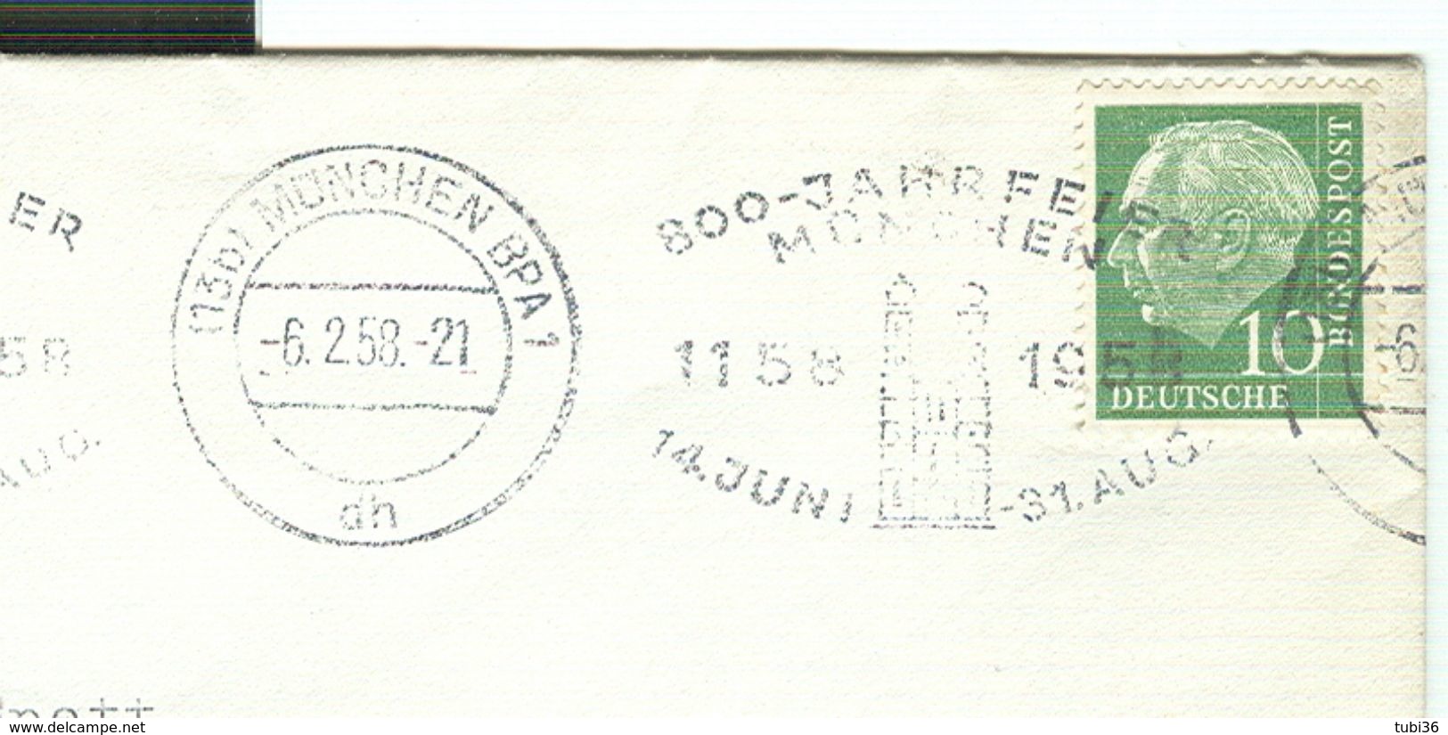 MUNCHEN.TIMBRO POSTE TARGHETTA, 1958, ISTITUTO ITALIANO DI CULTURA - Covers & Documents