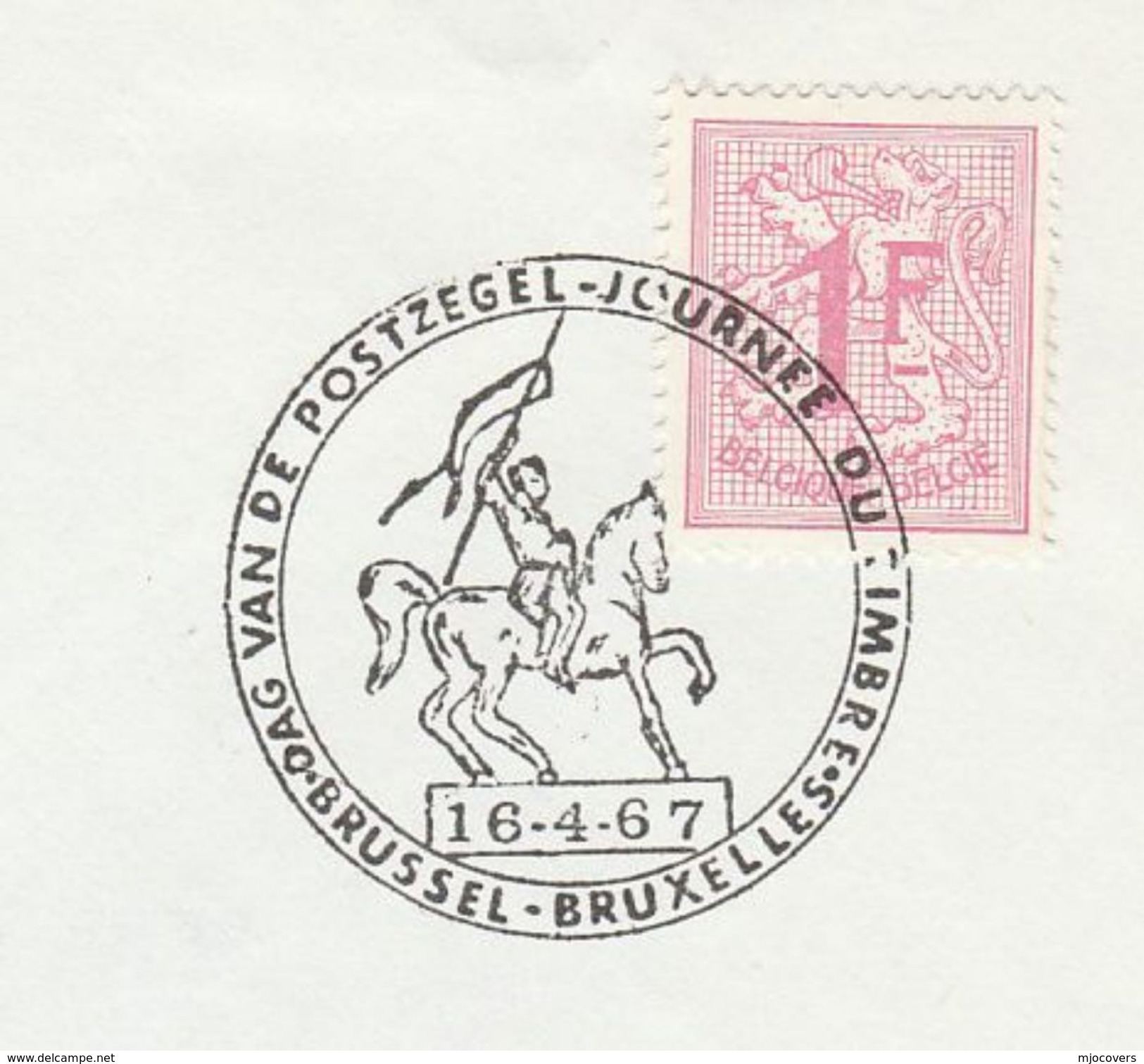 1967 BELGIUM Cover HORSE Stamp Day EVENT , Stamps - Horses