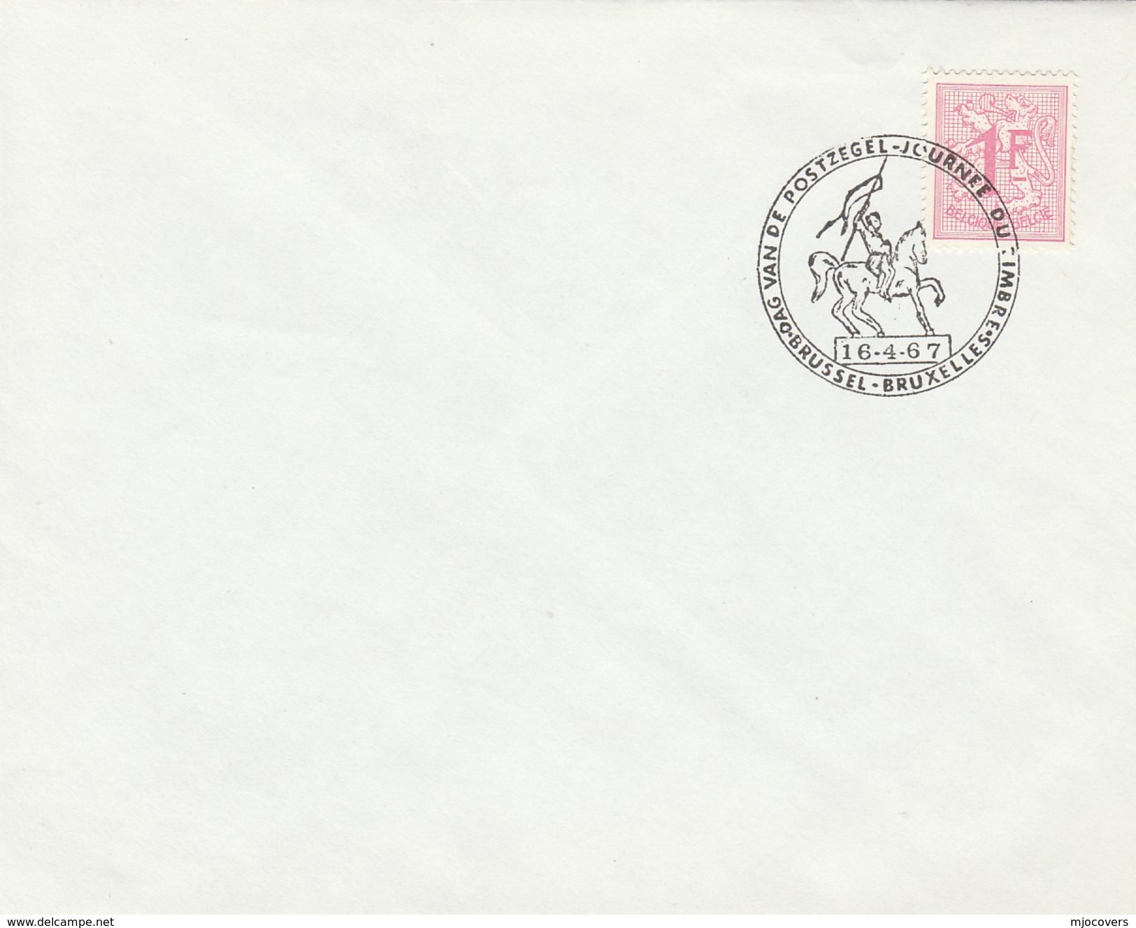 1967 BELGIUM Cover HORSE Stamp Day EVENT , Stamps - Caballos