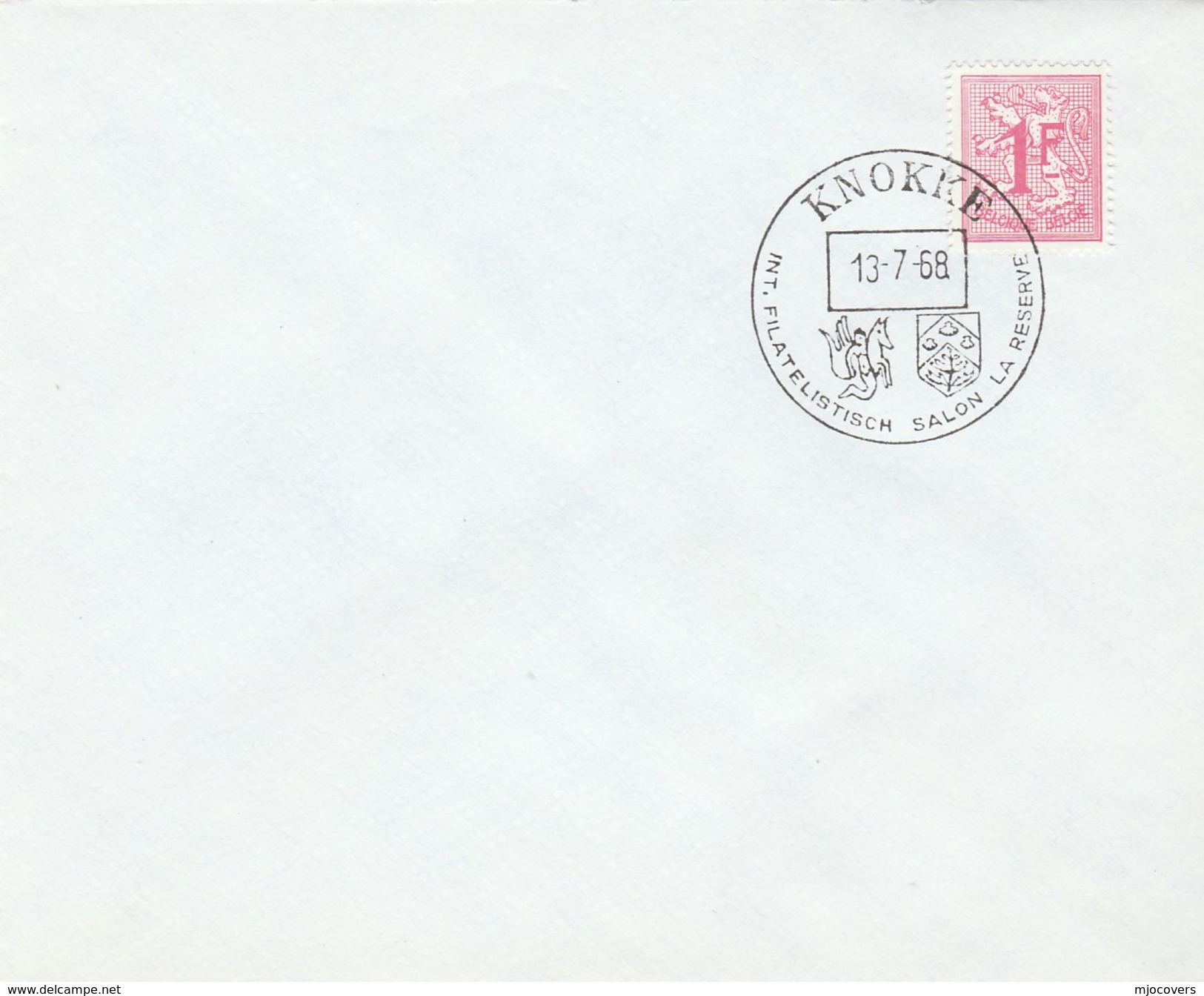 1968 Knokke MERMAID ?  EVENT COVER Coat Of Arms Philatelic Exhibition, Stamps - Mythology