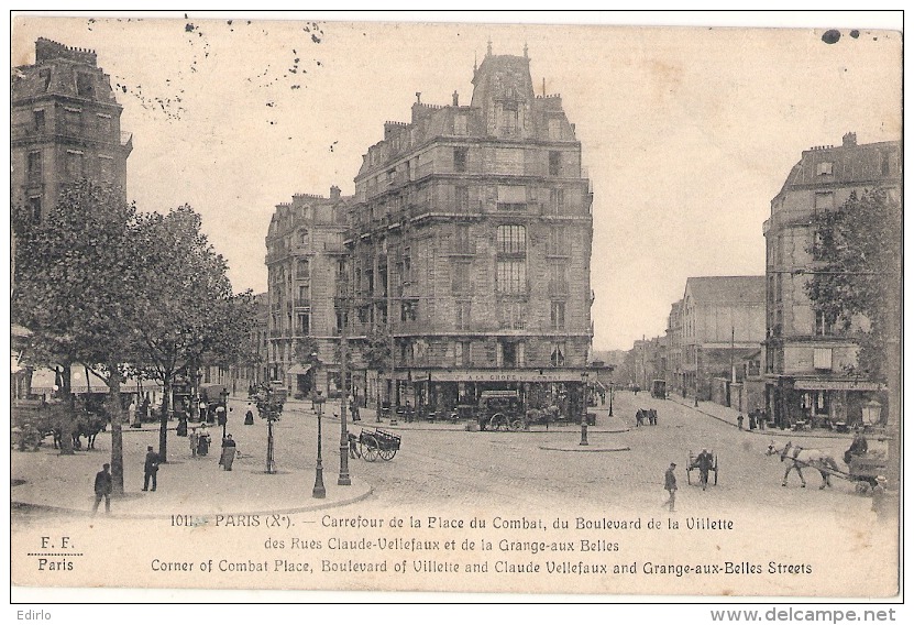 --- 75 ----  PARIS  Carrefour De La Place Du Combat - Timbre Decollé Sinon TTB - Plätze