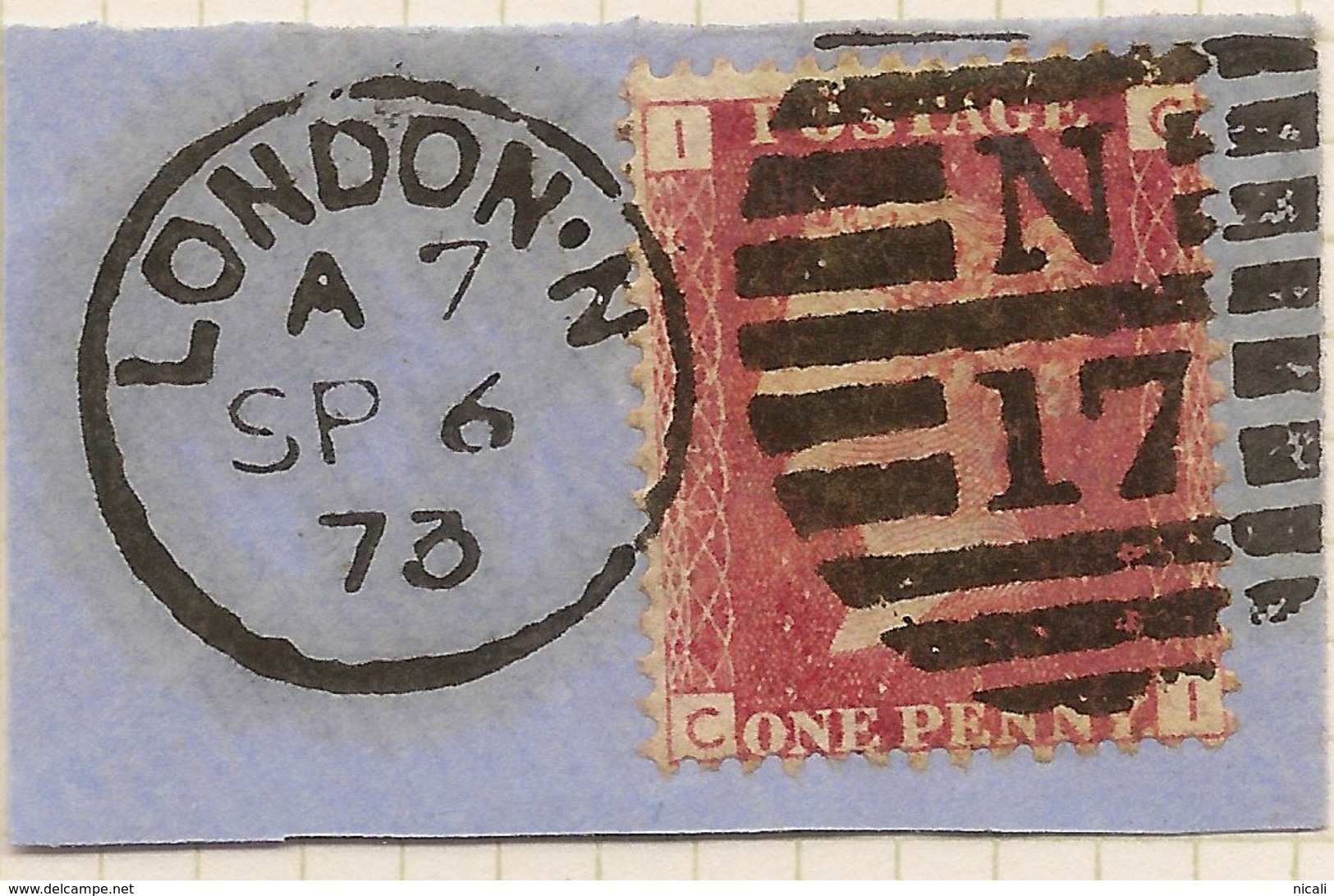 GB 1858 1d On Piece (plate 153) SG 43 U #ABJ110 - Briefe U. Dokumente