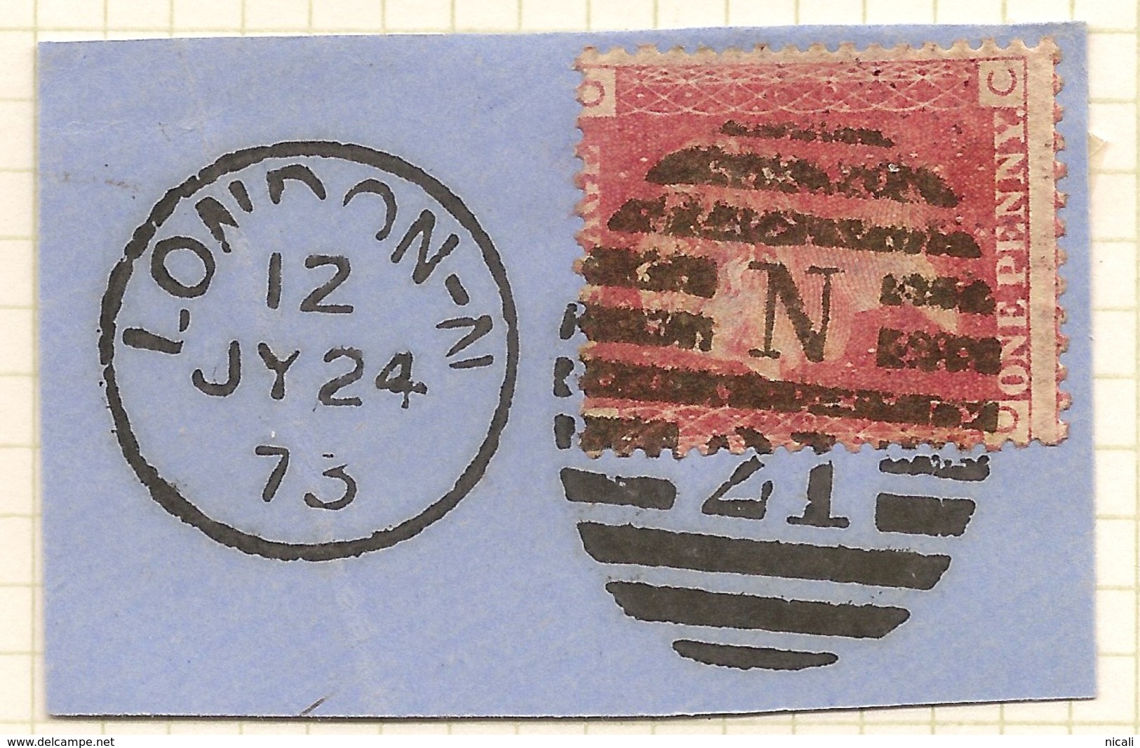 GB 1858 1d On Piece (plate 162) SG 43 U #ABJ122 - Briefe U. Dokumente