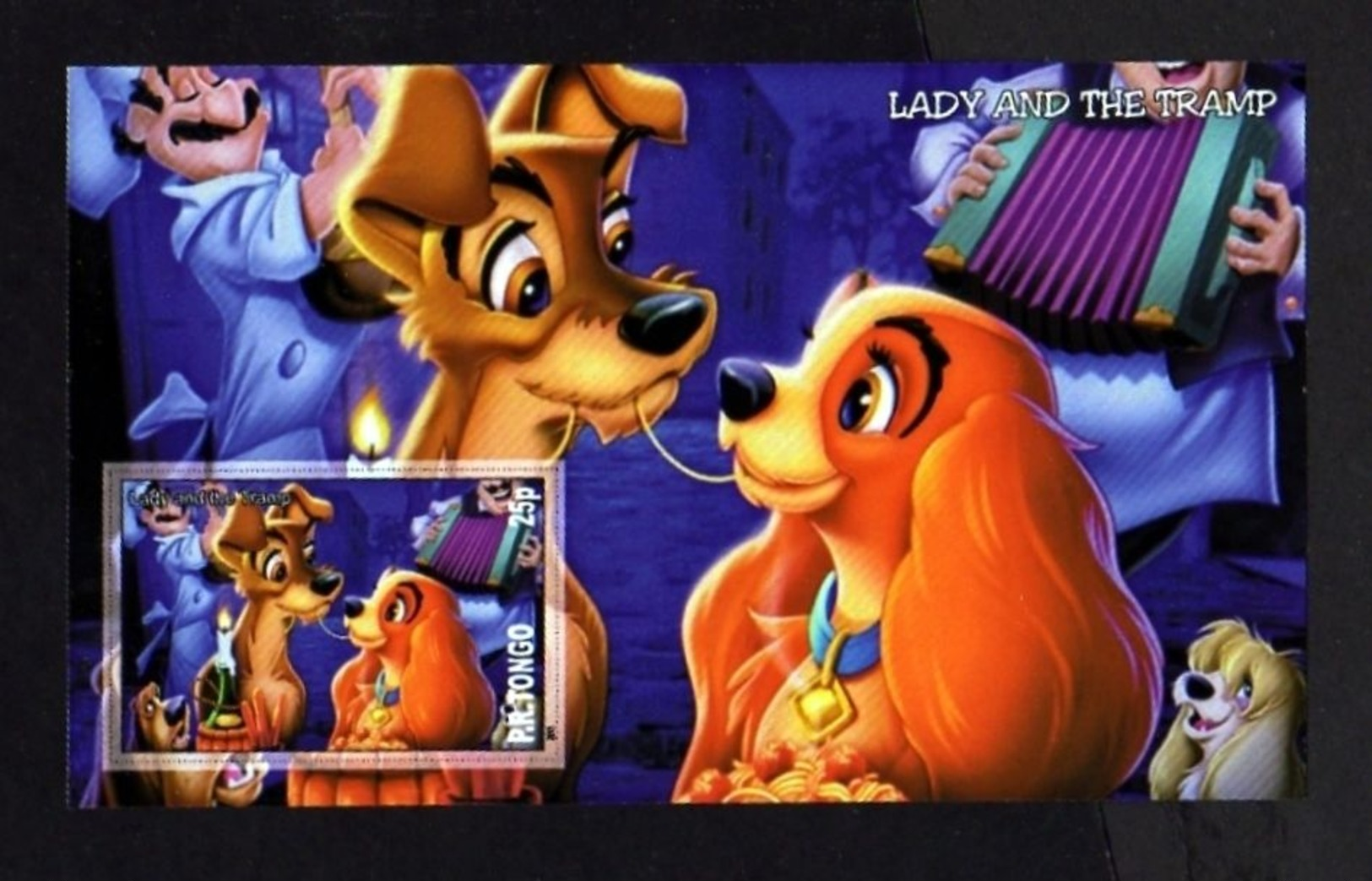 DISNEY - 2011 - LADY & THE TRAMP - DOGS - MINT IMPERF S/SHEET! - Cinema