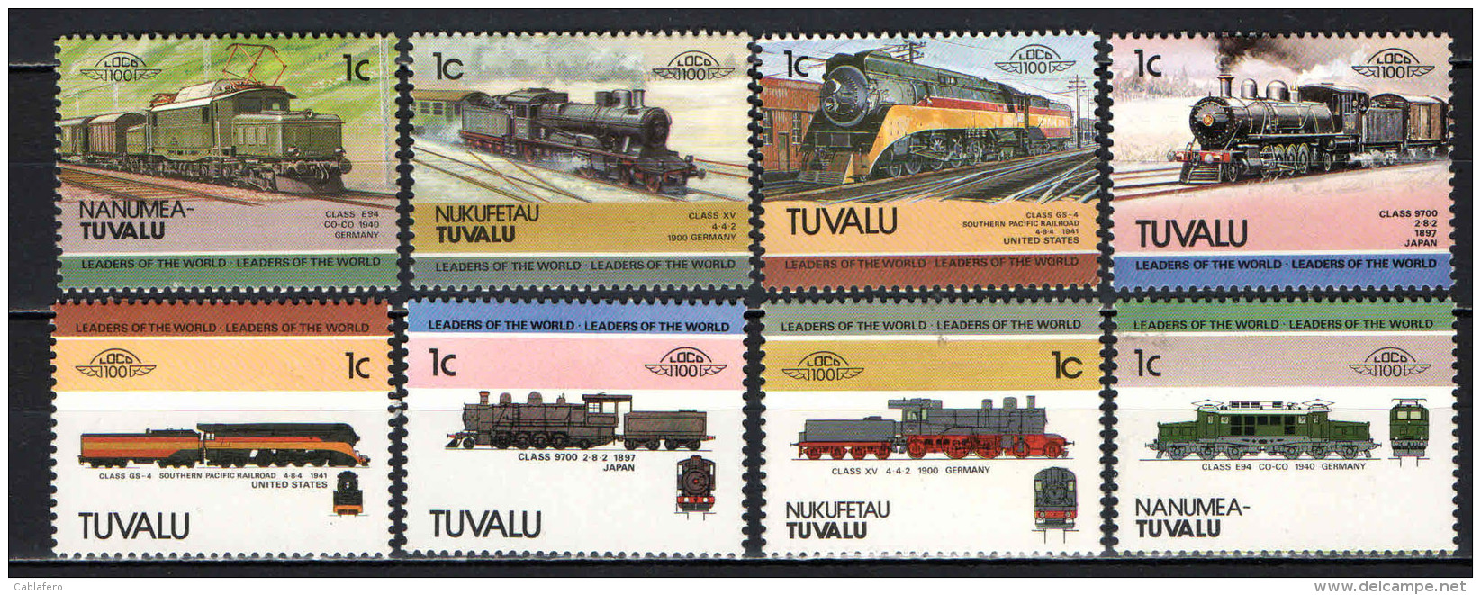 TUVALU - 1984 - LOCOMOTIVE ANTICHE E MODERNE - NUOVI MNH - Tuvalu