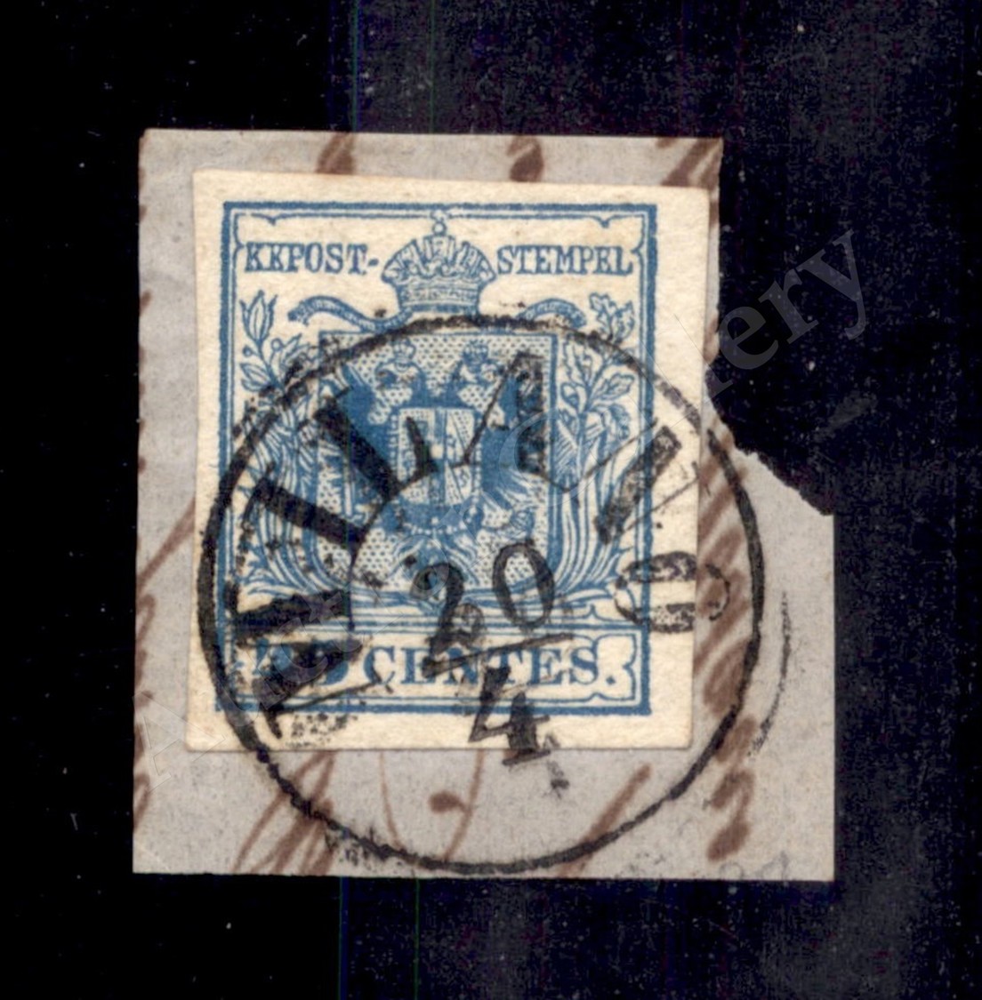 0003 1855 - 45 Cent Azzurro Grigiastro Chiaro (12b) - Milano 20/4 (650) - Other & Unclassified