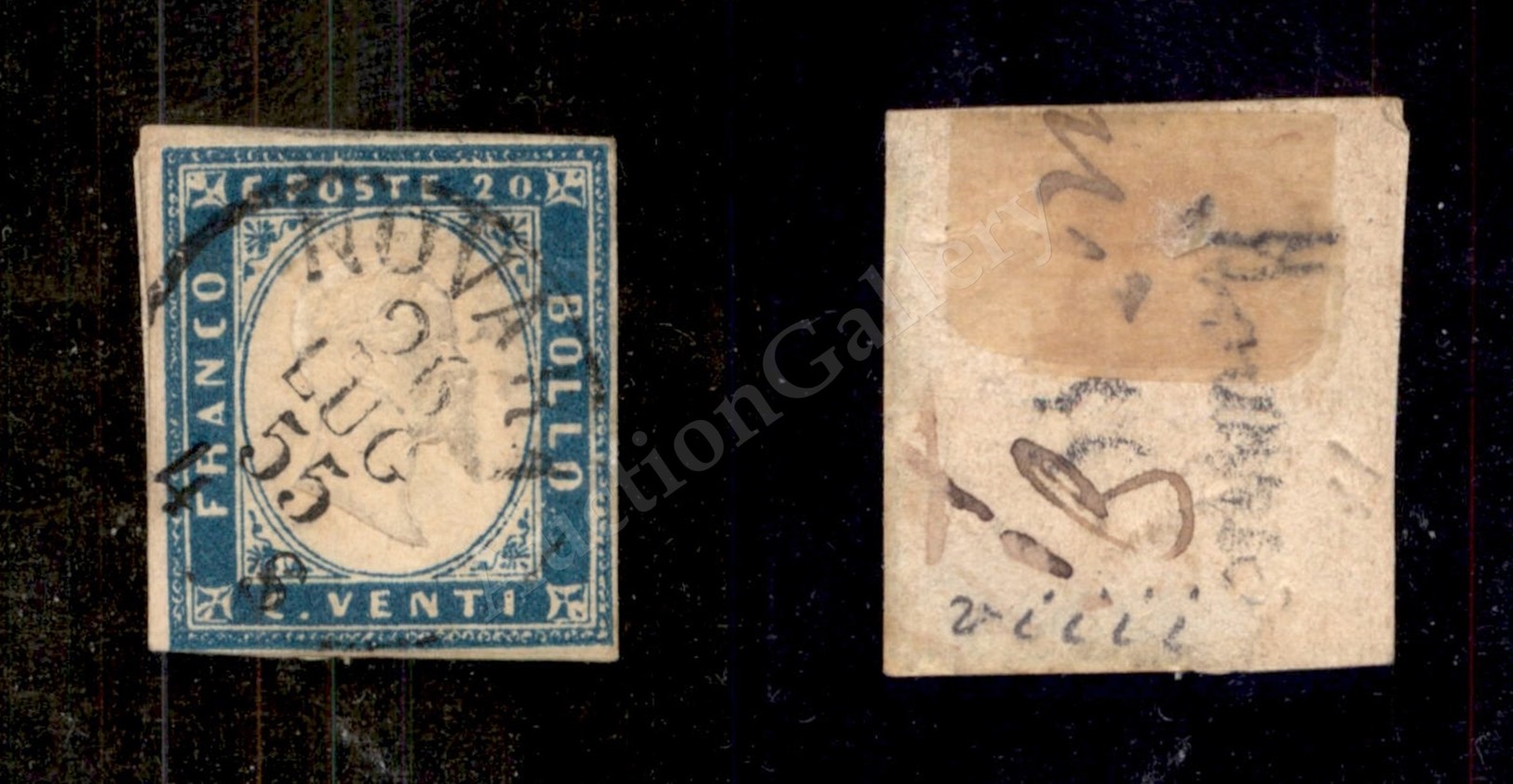 0101 1859 - 20 Cent (15) Prima Tiratura - Novara 26.7.1855 (3.250) - Sonstige & Ohne Zuordnung