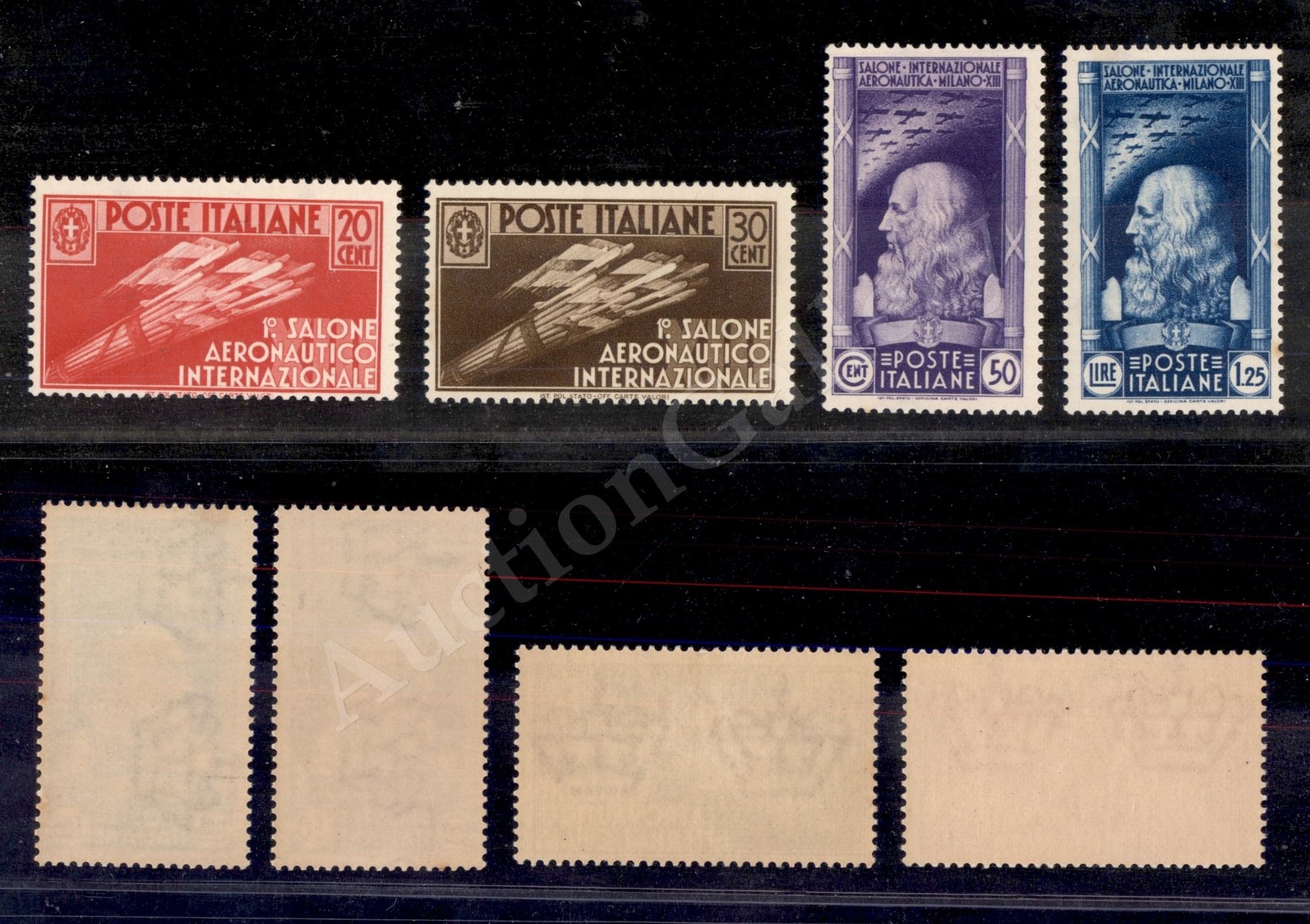 0191 1935 - Salone Aeronautico (384/387) - Serie Completa - Gomma Integra (1.500) - Autres & Non Classés