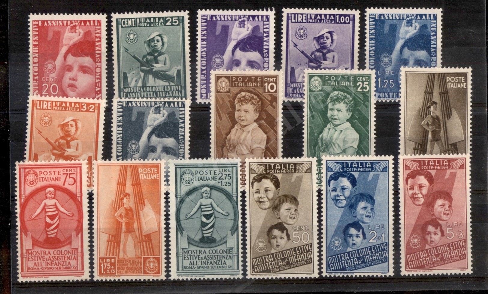 0196 1937 - Colonie Estive (406/415 + Aerea 100/105) - Serie Completa P.O. + P.A. - Gomma Integra (800) - Autres & Non Classés