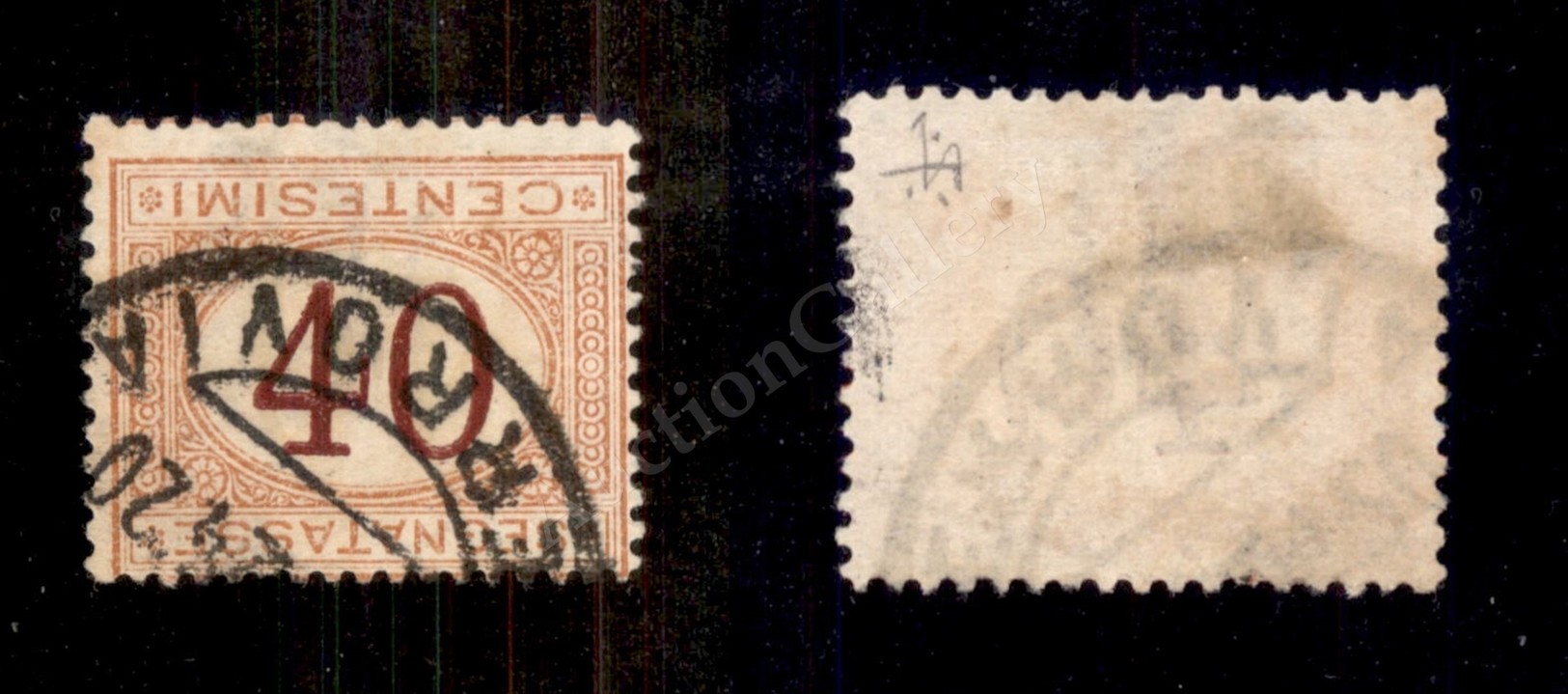 0229 1890 - 40 Cent Segnatasse (24a) Con Cifre Capovolte (800) - Sonstige & Ohne Zuordnung