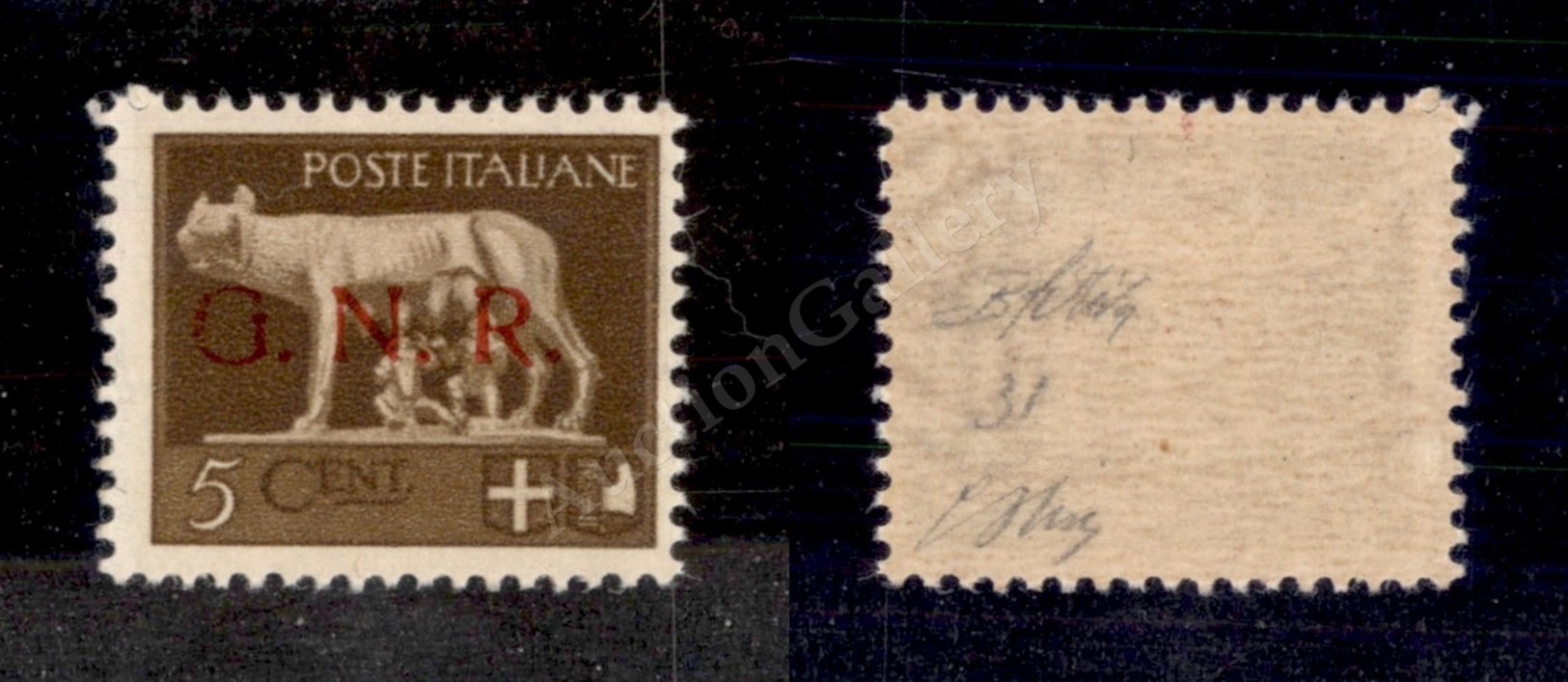 0258 1944 - 5 Cent (470A) Con Soprastampa Rossa - Gomma Integra - Oliva (380) - Andere & Zonder Classificatie
