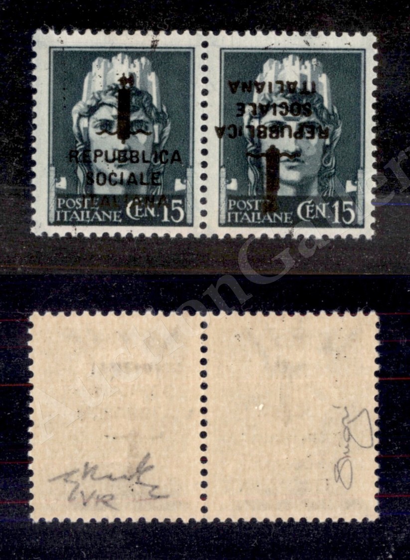 0359 1944 - Verona - 15 + 15 Cent (P26b) - Coppia Tete Beche - Gomma Integra - Cert. Raybaudi (900) - Sonstige & Ohne Zuordnung