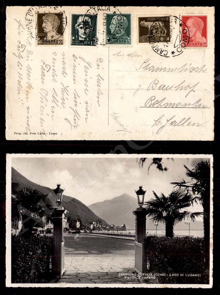 0413 Cartolina Affrancata Con Imperiale (243+ 245/248) Per La Svizzera Del 17.8.40 - Sonstige & Ohne Zuordnung