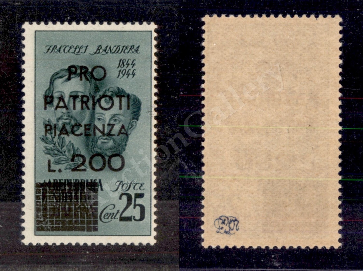 0418 1945 - 200 Lire Su 25 Cent Bandiera (Errani 99) Con L Piccolo - Gomma Integra - Cert. AG - Sonstige & Ohne Zuordnung
