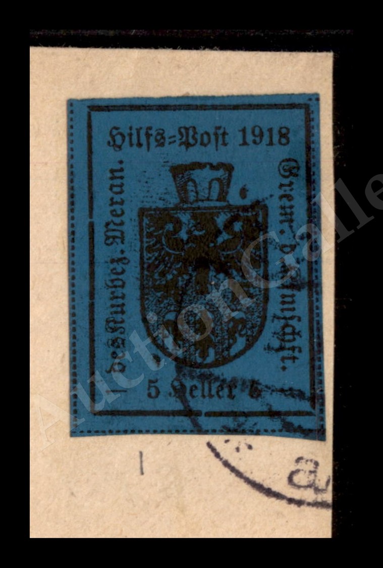 0428 Merano - 1918 - 5 Heller Azzurro Scuro (7 - II Tipo) Su Parte Di Busta (400) - Autres & Non Classés
