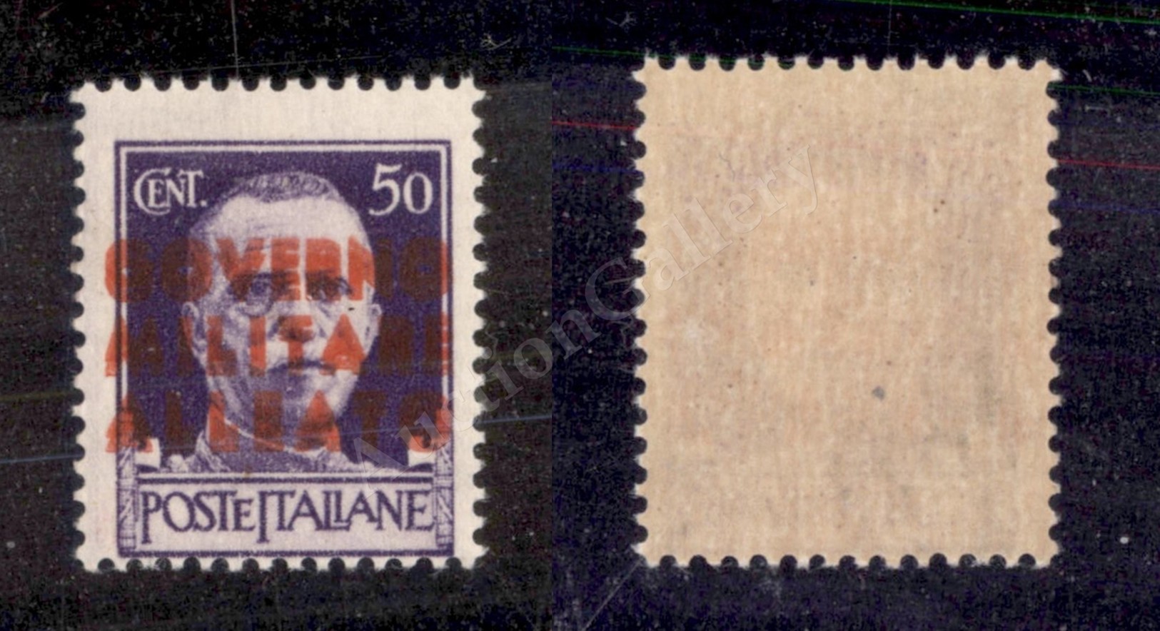 0443 Napoli/Occ. Anglo Americana - 1943 - 50 Cent Violetto (12c) Con Doppia Soprastampa - Gomma Integra (700) - Autres & Non Classés