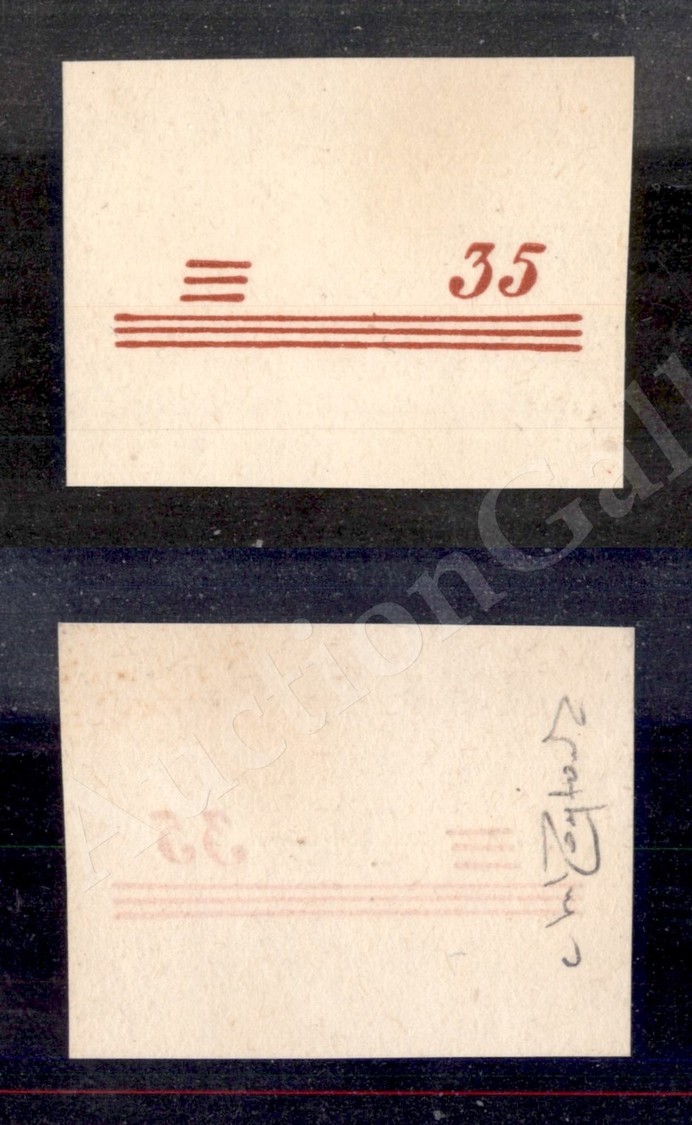 0552 1948 - Prova Della Soprastampa Del 35 Lire Su 30 Lire Oltremare (18) Su Carta Bianca - Cert. Raybaudi - Autres & Non Classés