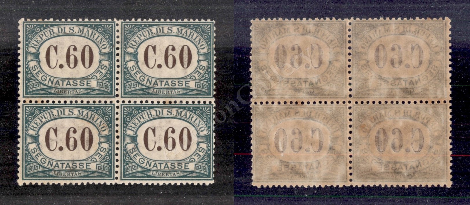 0559 1897/1919 - Quartina 60 Cent Segnatasse (5) - Gomma Integra (700) - Autres & Non Classés