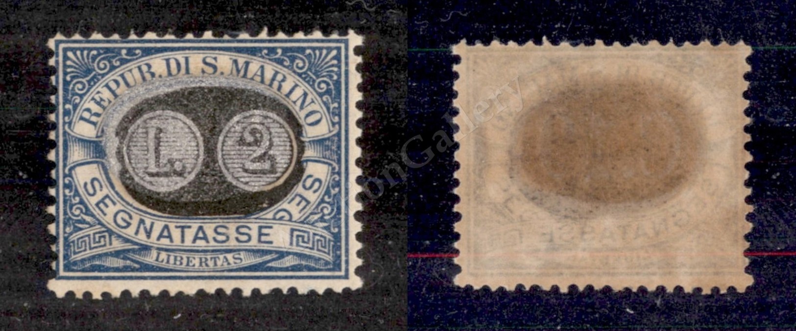 0561 1931 - 2 Lire Su 10 Cent Azzurro Segnatasse (45) - Gomma Integra (450) - Sonstige & Ohne Zuordnung