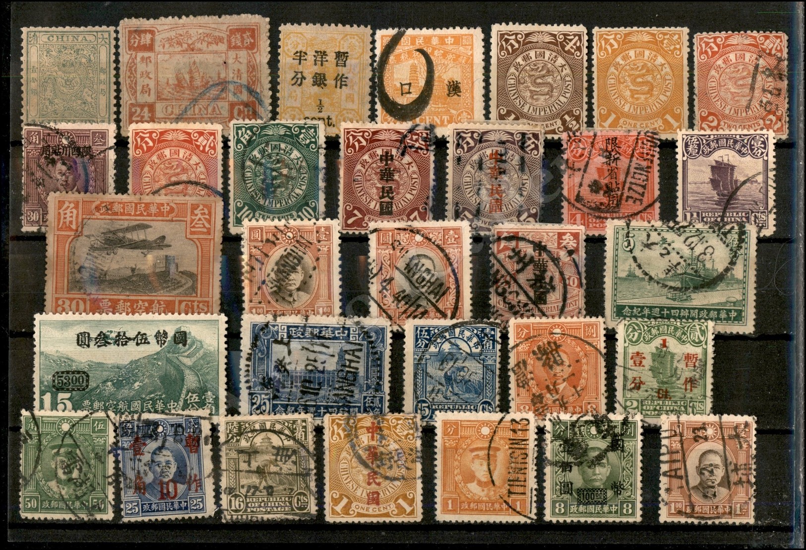 0648 Cina - 1885/1946 - Cartoncino Con 31 Esemplari Misti Del Periodo - Da Esaminare - Sonstige & Ohne Zuordnung