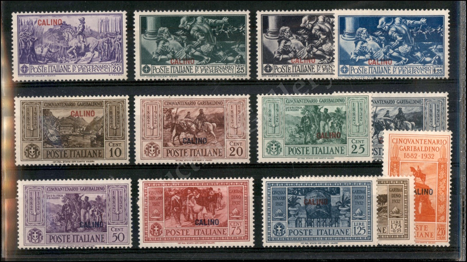 0701 EGEO - 1930/1932 - Calino - Cartoncino Con 13 Valori Diversi Del Periodo - Autres & Non Classés