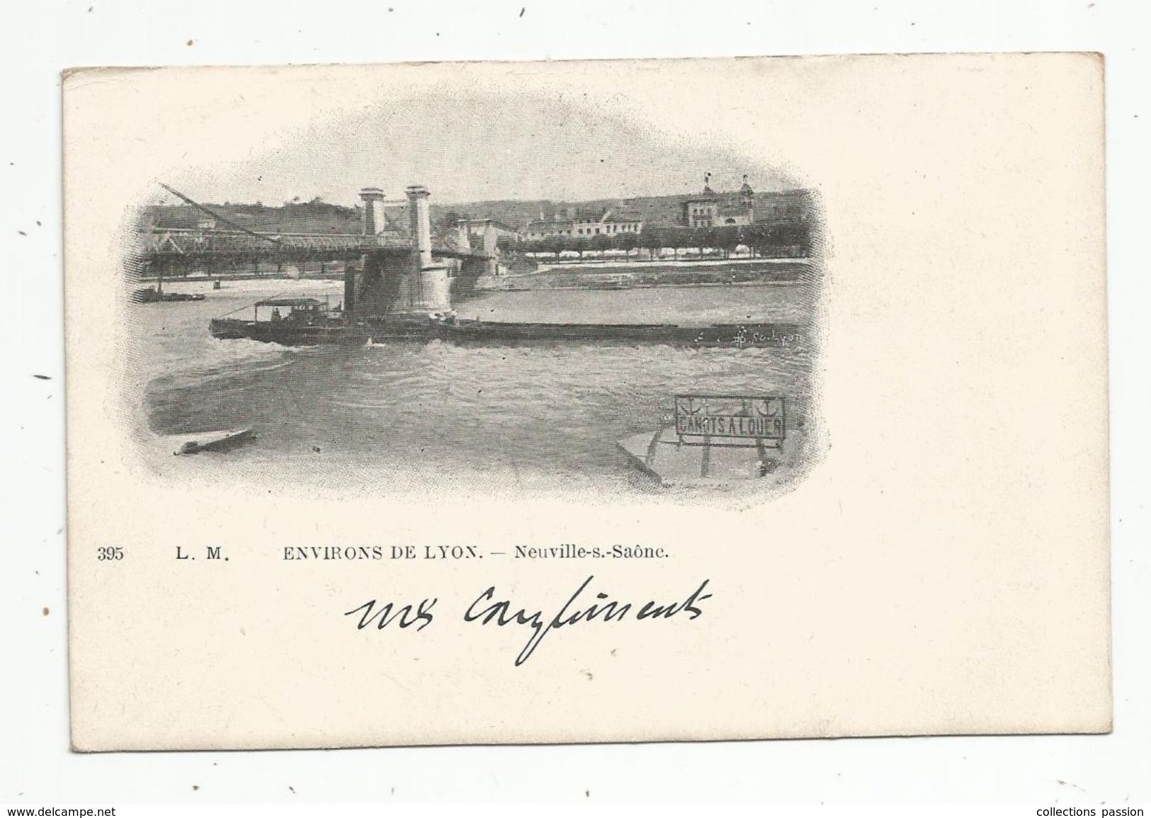 Cp, 69 , NEUVILLE SUR SAONE , Environs De LYON , Dos Simple , Voyagée 1902 - Neuville Sur Saone