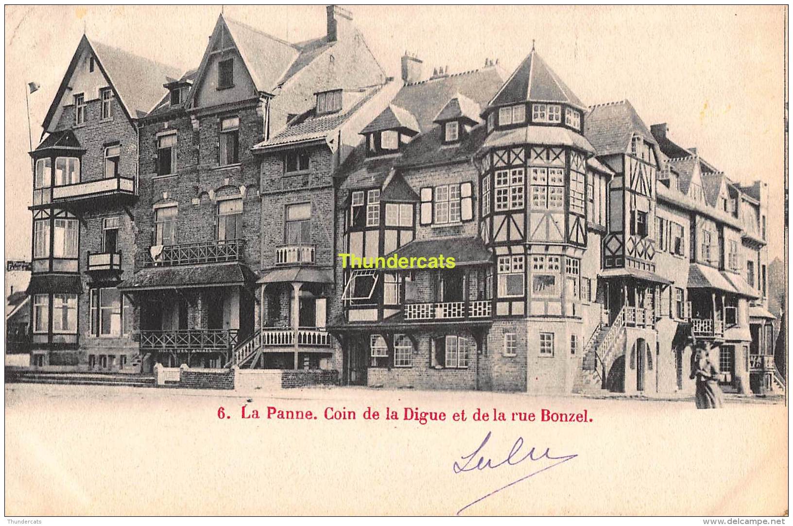 CPA LA PANNE  DE PANNE  COIN DE LA DIGUE ET DE LA RUE BONZEL - De Panne