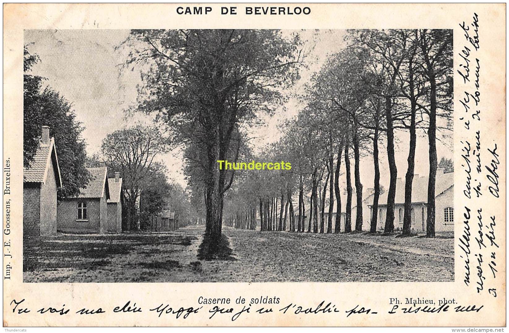 CPA CAMP DE BEVERLOO IMP. GOOSSENS MAHIEU CASERNE DES SOLDATS - Leopoldsburg (Kamp Van Beverloo)