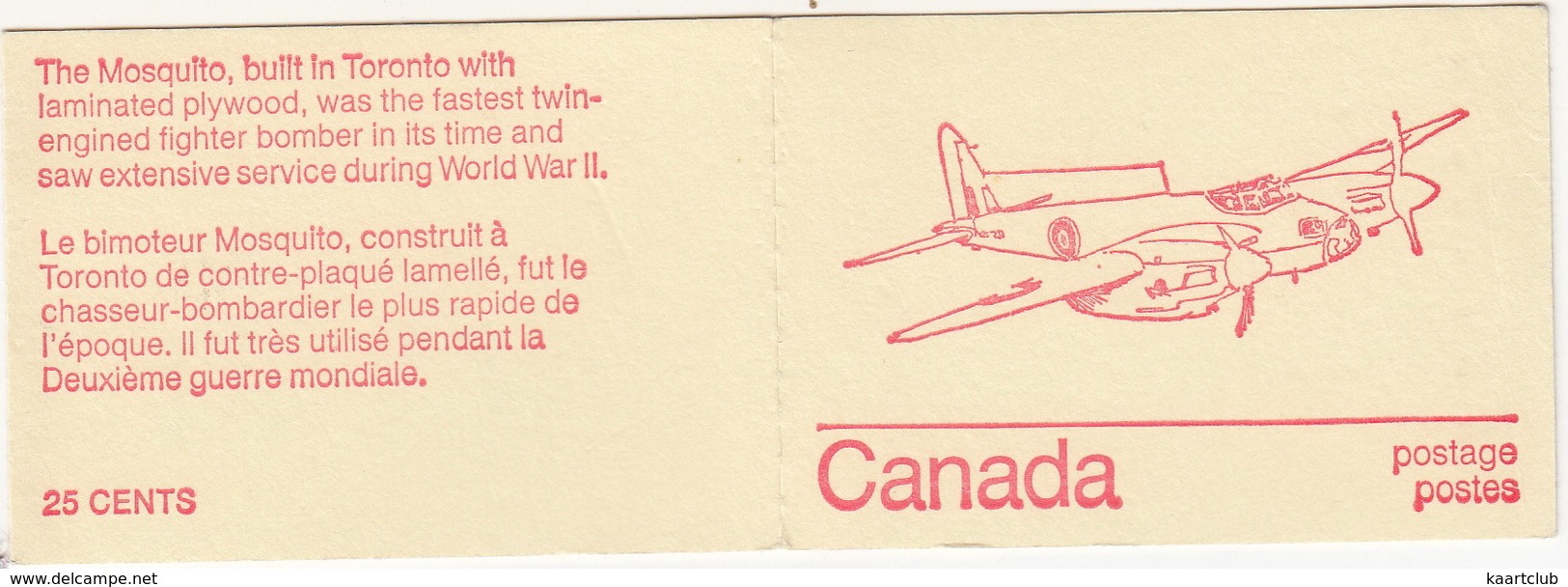 Canada - Booklet : 'Mosquito'  Word War II Fighter Bomber - 6 Stamps - Volledige Boekjes