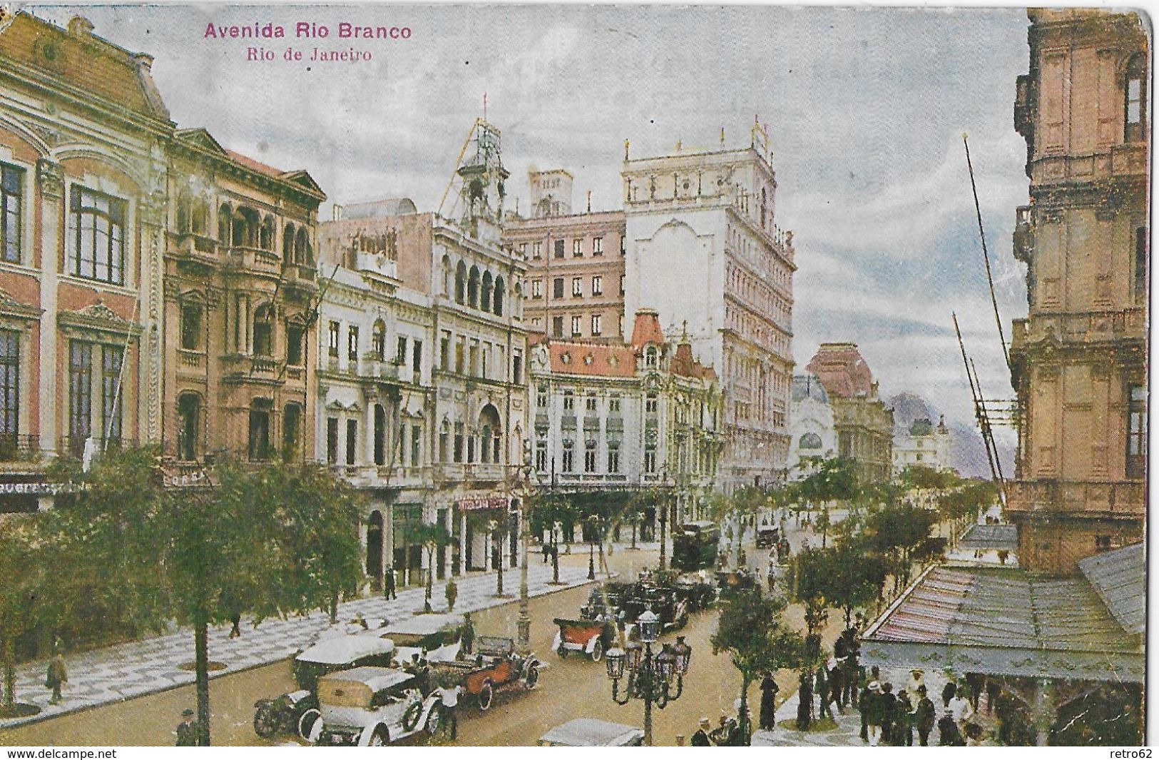 RIO DE JANEIRO - Avenida Rio Branco, Postcard To France Anno 1921 - Rio De Janeiro