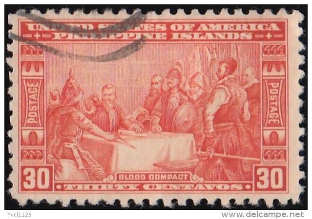 PHILIPPINES - Scott #392 Blood Compact 1565 (*) / Used Stamp - Filipinas