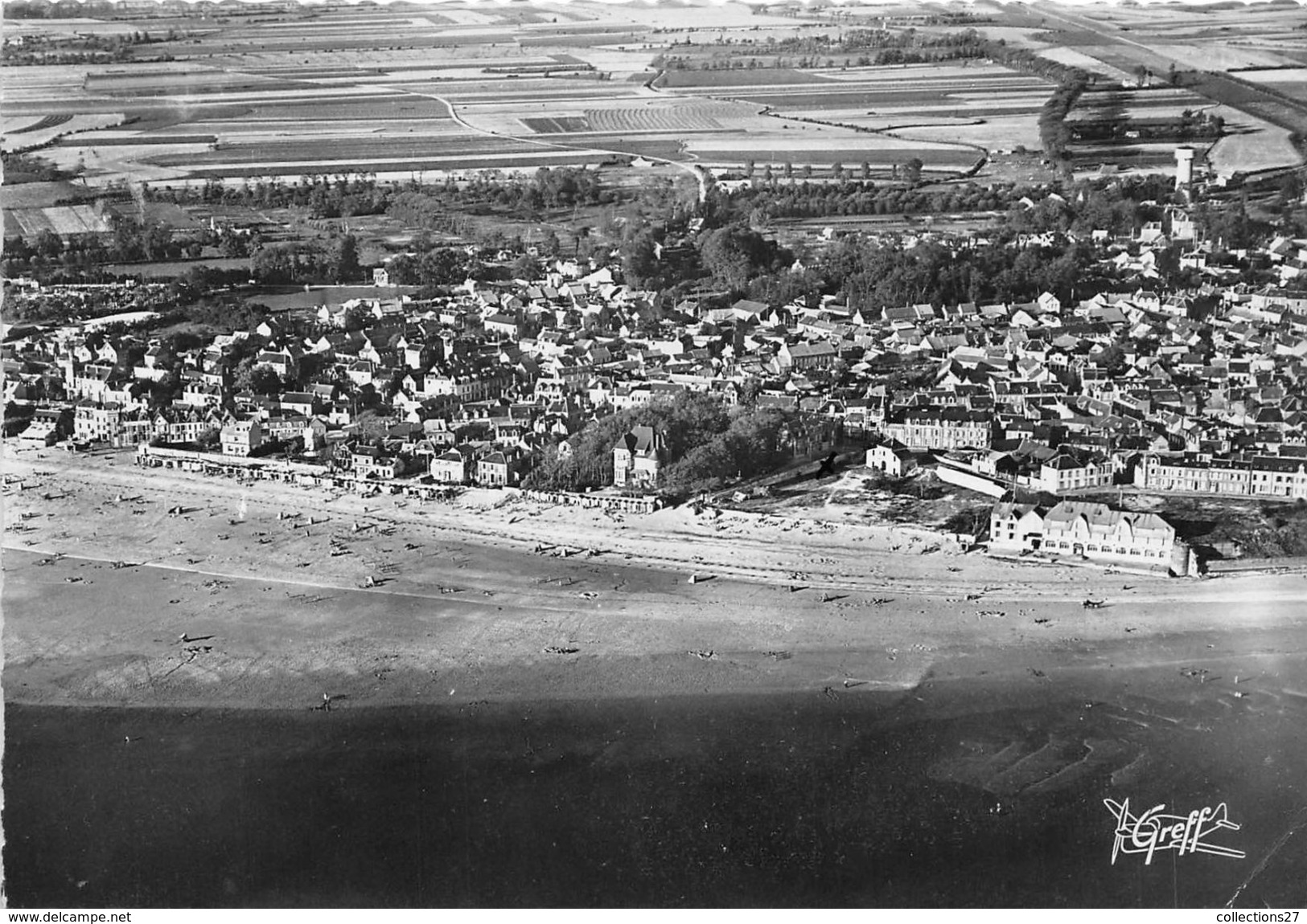 80-LE CROTOY- VUE AERIENNE ENSEMBLE DE LA PLAGE ET DE LA VILLE - Le Crotoy