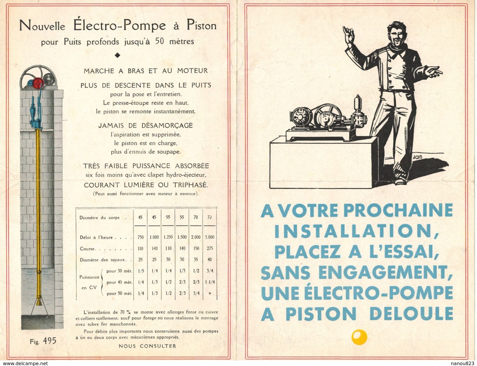 LYON PUBLICITE ILLUSTREE COMMENTEE : " Groupe Electro Pompe à Piston Ou Sous Pression DELOULE STAR " - Supplies And Equipment